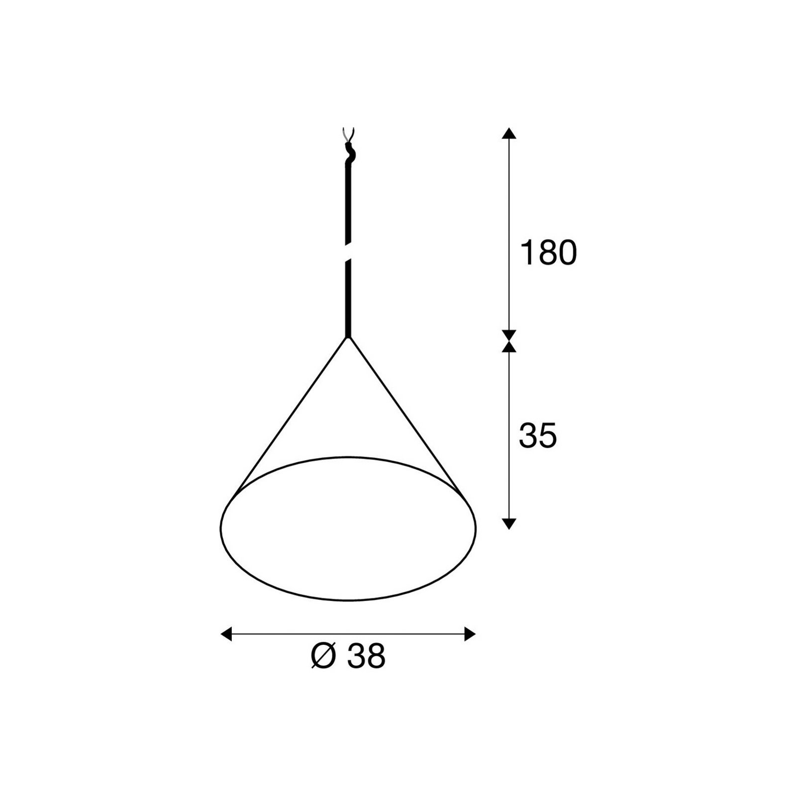 SLV Lampada a sospensione Magico, Ø 38 cm, nero opaco, metallo