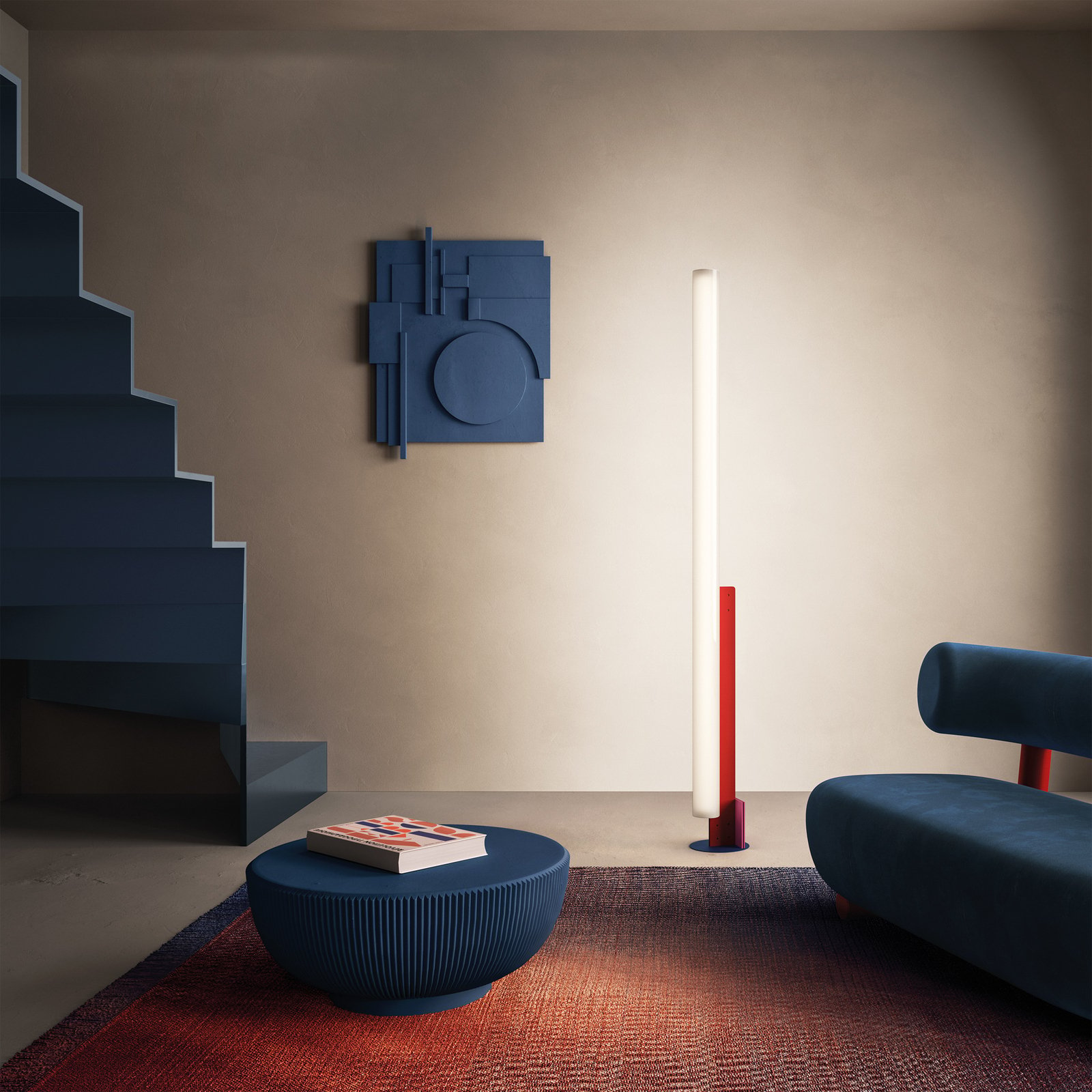 Model T LED floor lamp, dimmable, colourful