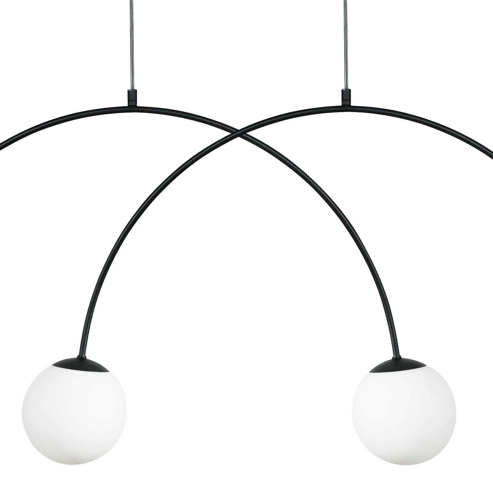 Hängeleuchte Nova, Glas/Metall, schwarz/weiß, 4-flammig günstig online kaufen