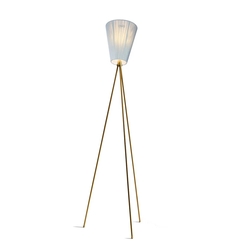 Northern – Oslo Wood Stehleuchte Guld/Hellblau