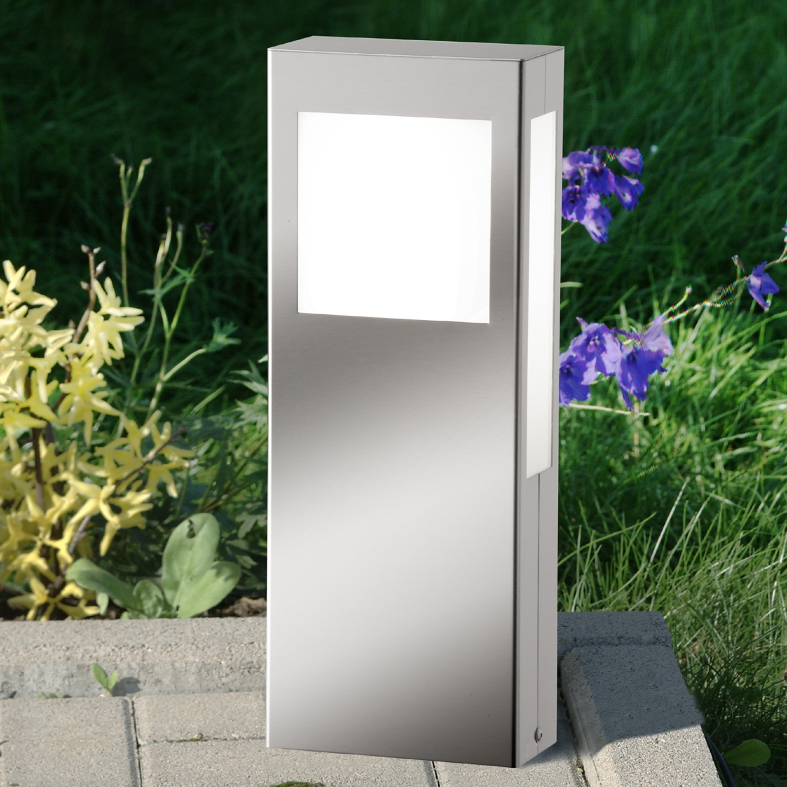 CMD Paulo 40 pillar light without power point, stainless steel, plastic, 2G11, 18 W, energy efficiency: A++, W: 16 cm, H: 40 cm