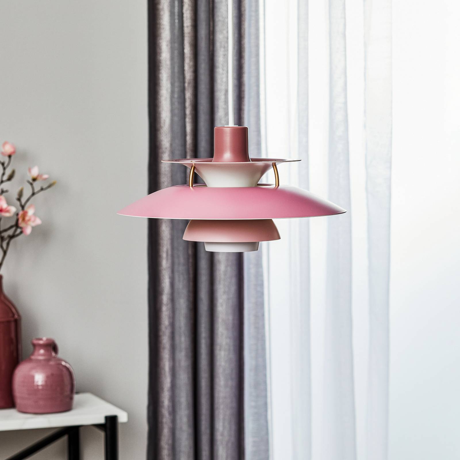 Louis Poulsen PH 5 Mini – lampa wisząca, różowa