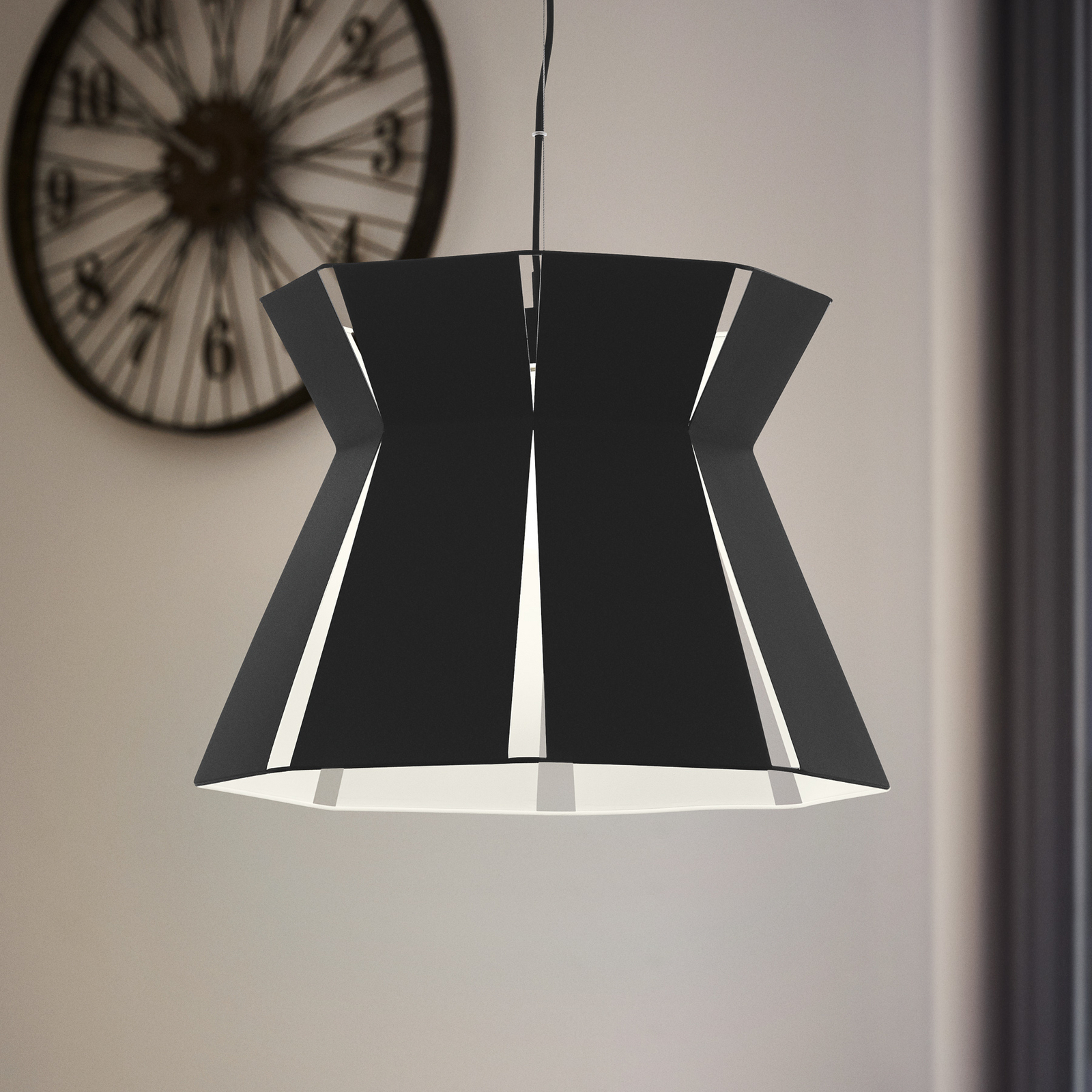 Lampă suspendată Valecrosia, negru, Ø 42 cm