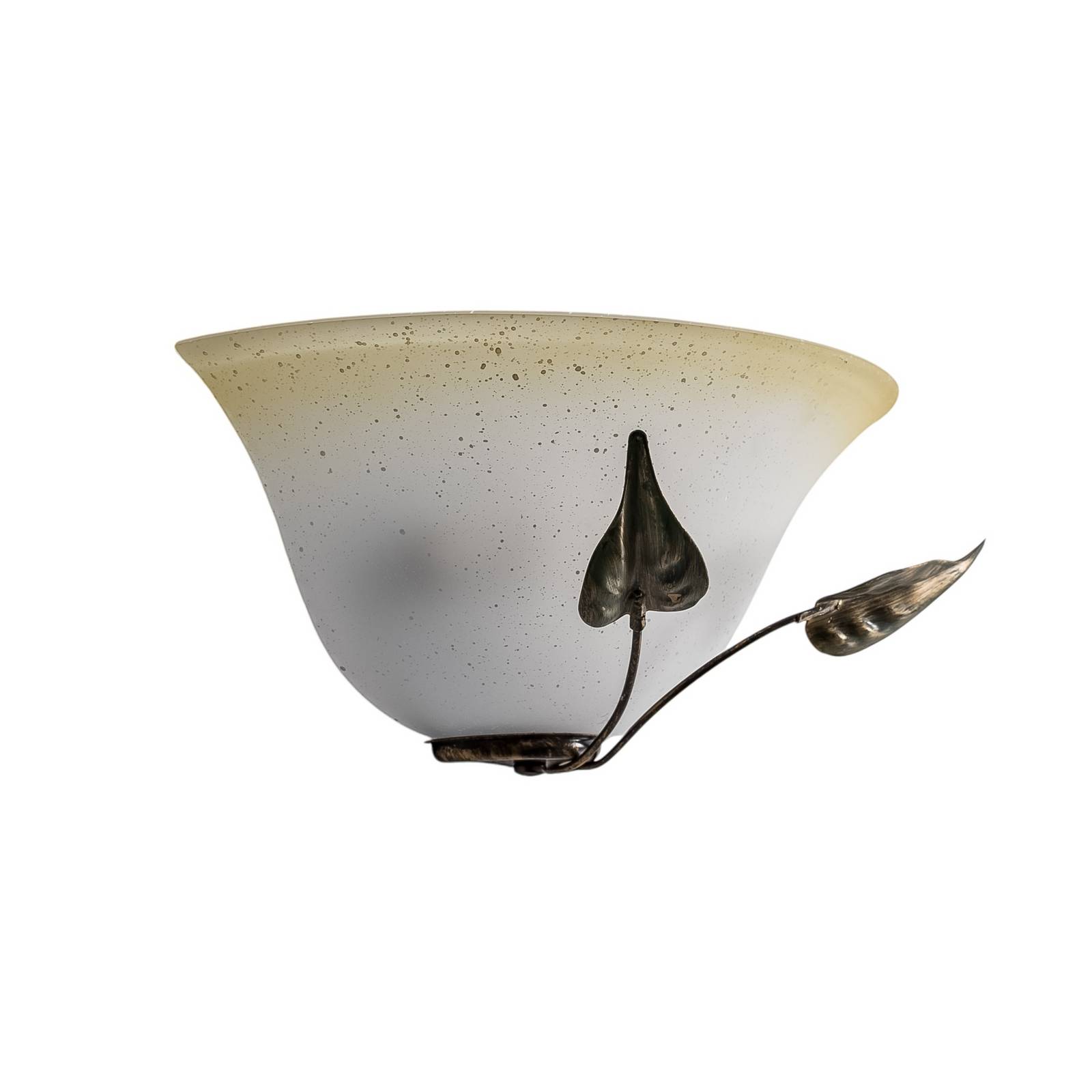 Wandleuchte Mira, creme/bronze, Glas, 30 cm breit, E27