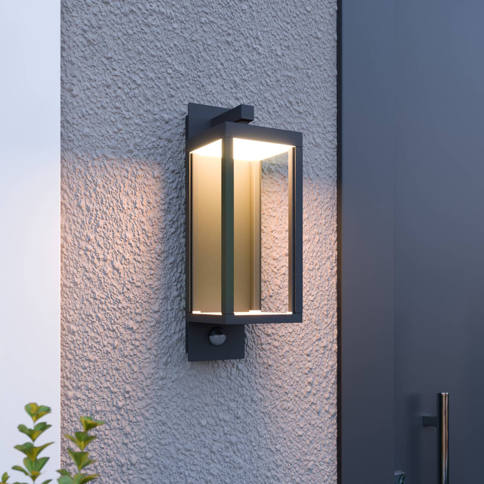 Lucande Outdoor Sensor Wall Light - Lantern - Modern - Silver
