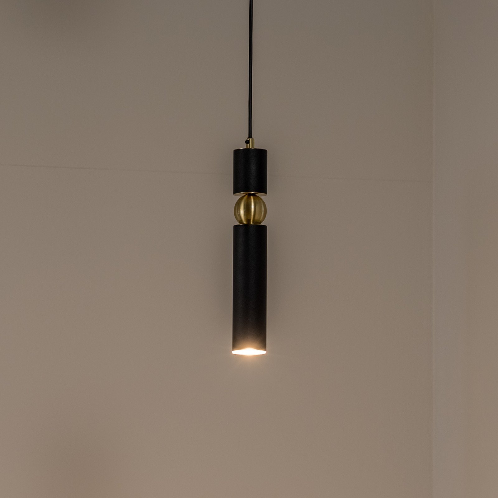 Jupiter Lampă suspendată Alas negru metal suspensie 135 cm GU10 - Camera de zi / sufragerie - modern - negru / aur