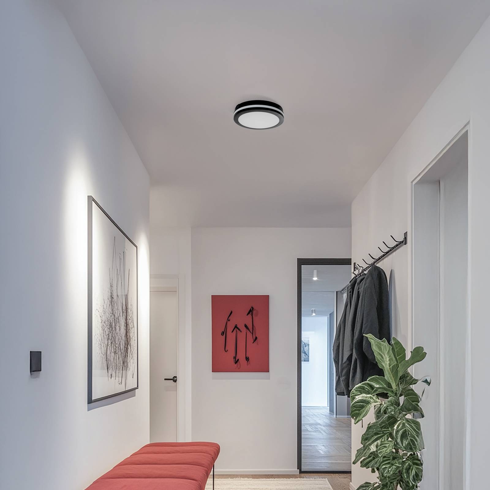  Milagro Lighting Milagro Lighting Marlon Led Ceiling Light, ø 22 Cm, Black, Plastic, Ip54 