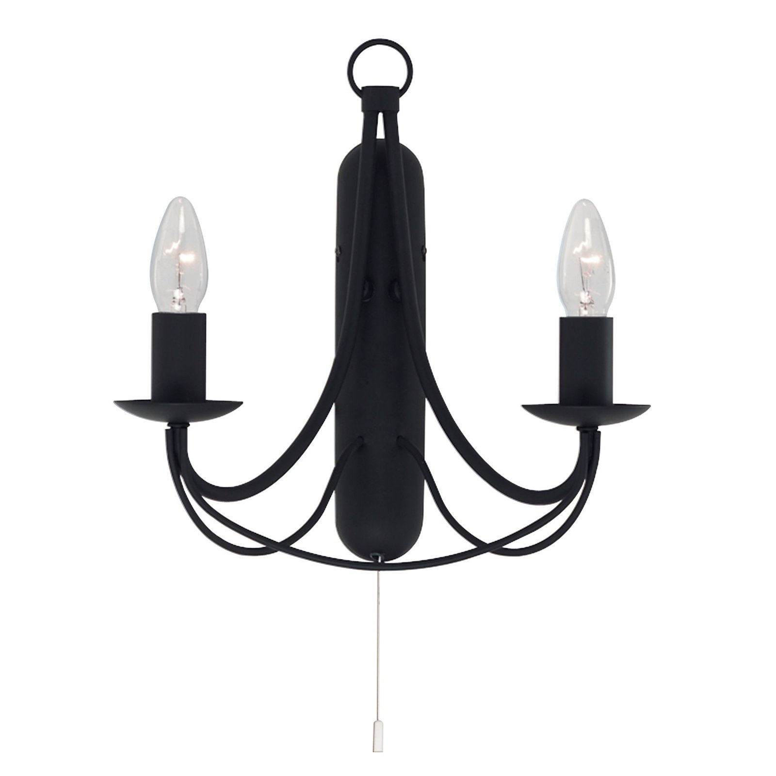 Wandlamp Maypole, 2-lamps, zwart
