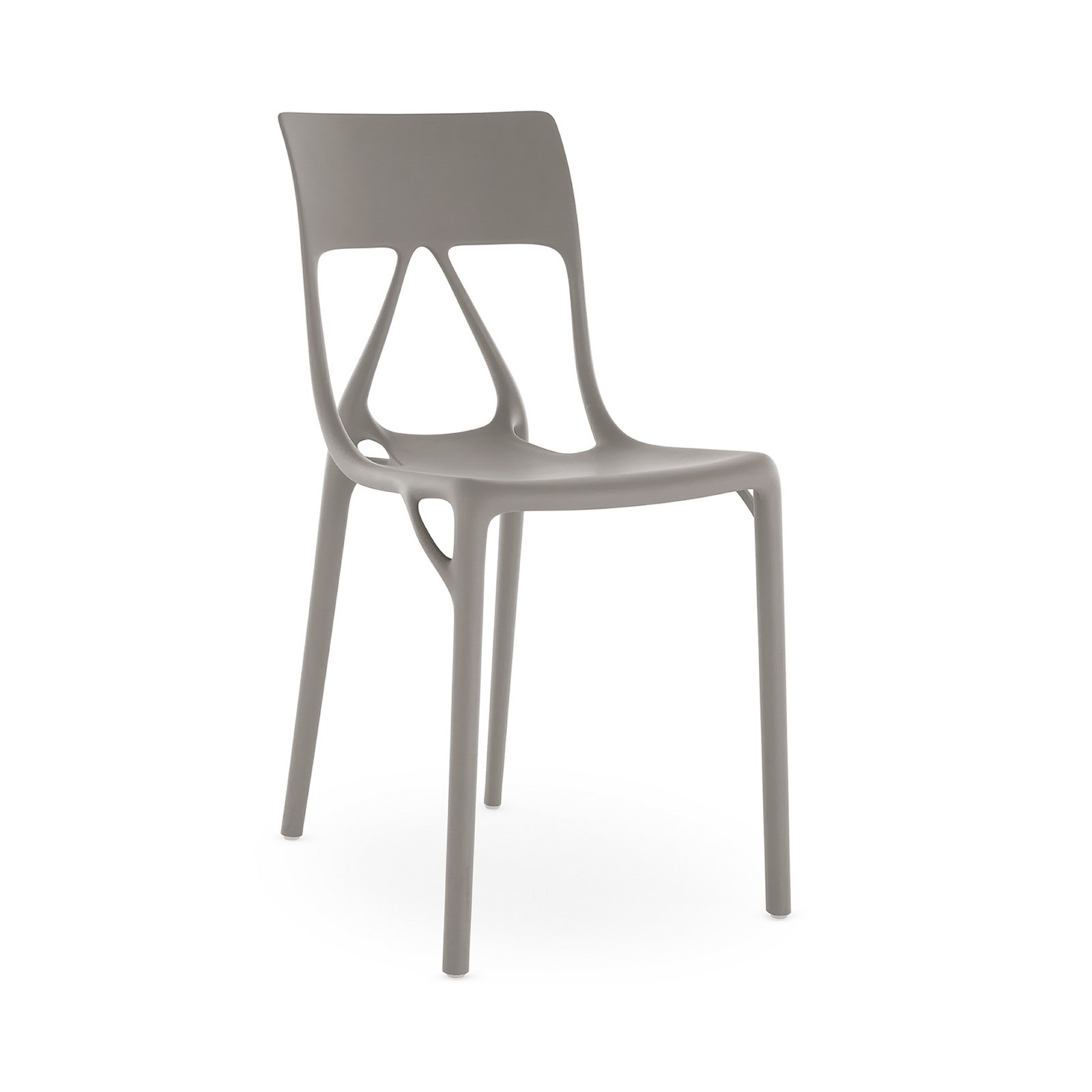 Chaises A.I. Lite, gris, hauteur 80 cm, lot de 2 - Kartell