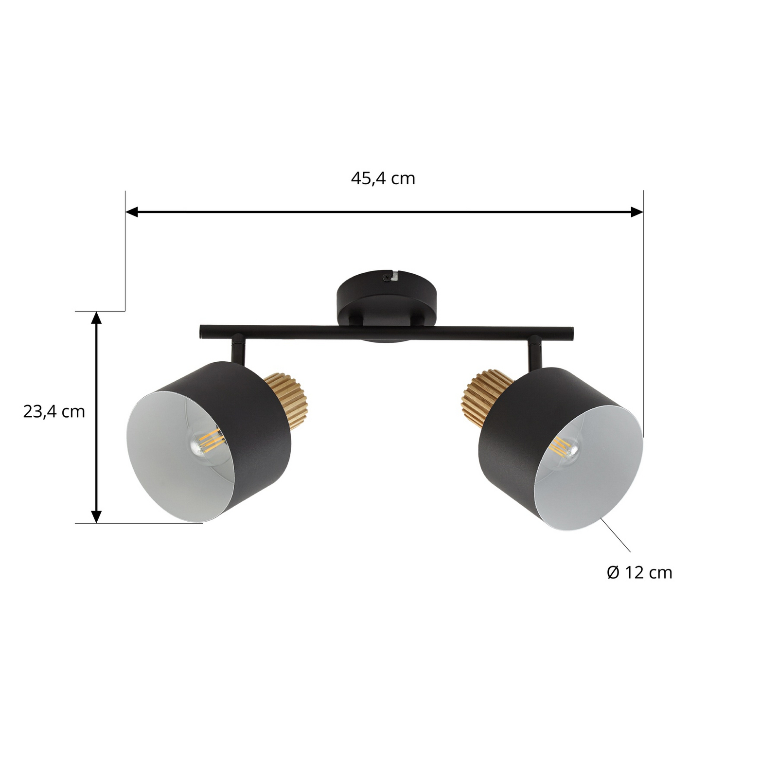 Faretto da soffitto Lindby Lenja, a 2 luci, nero, E14, metallo Faretto da soffitto Lindby Lenja, a 2 luci, nero, E14, metallo