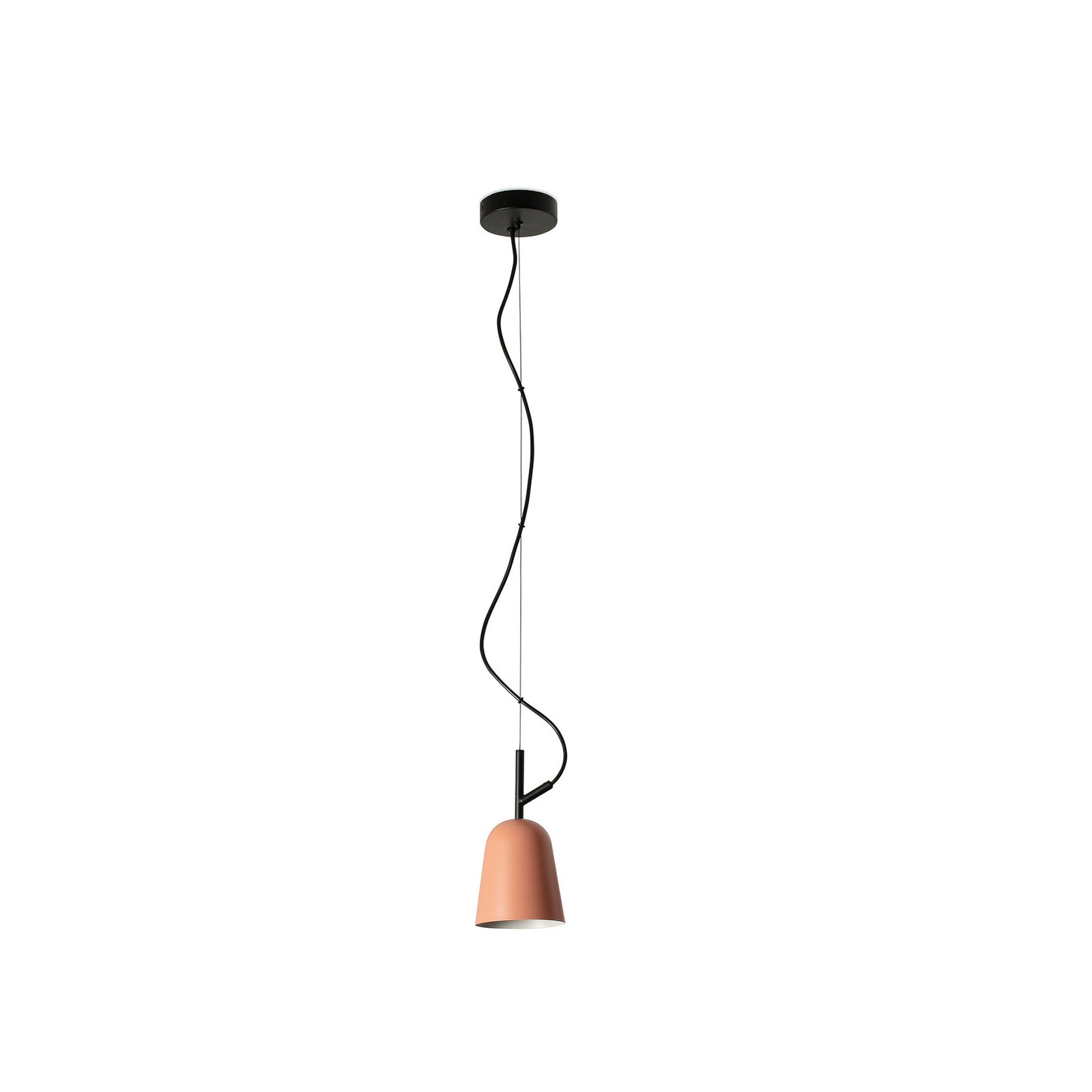 Lampada a sospensione Studio, Ø 11 cm, rosa/nero, acciaio