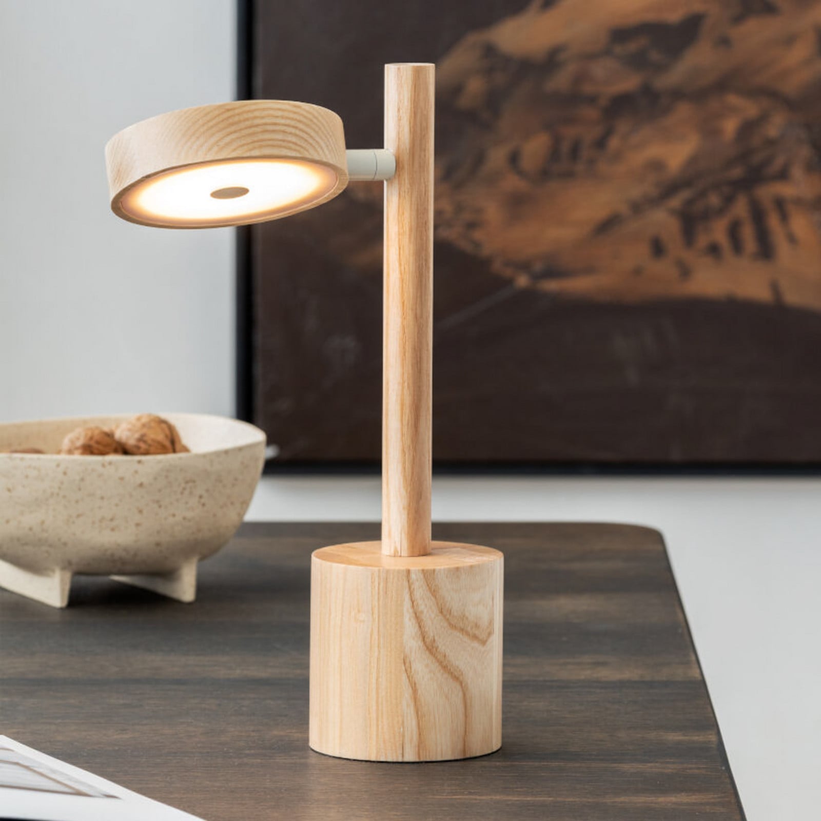 GOOD & MOJO Lampă de masă cu LED Okinawa natur 35 cm lemn - Camera de zi / sufragerie - Modern - natură