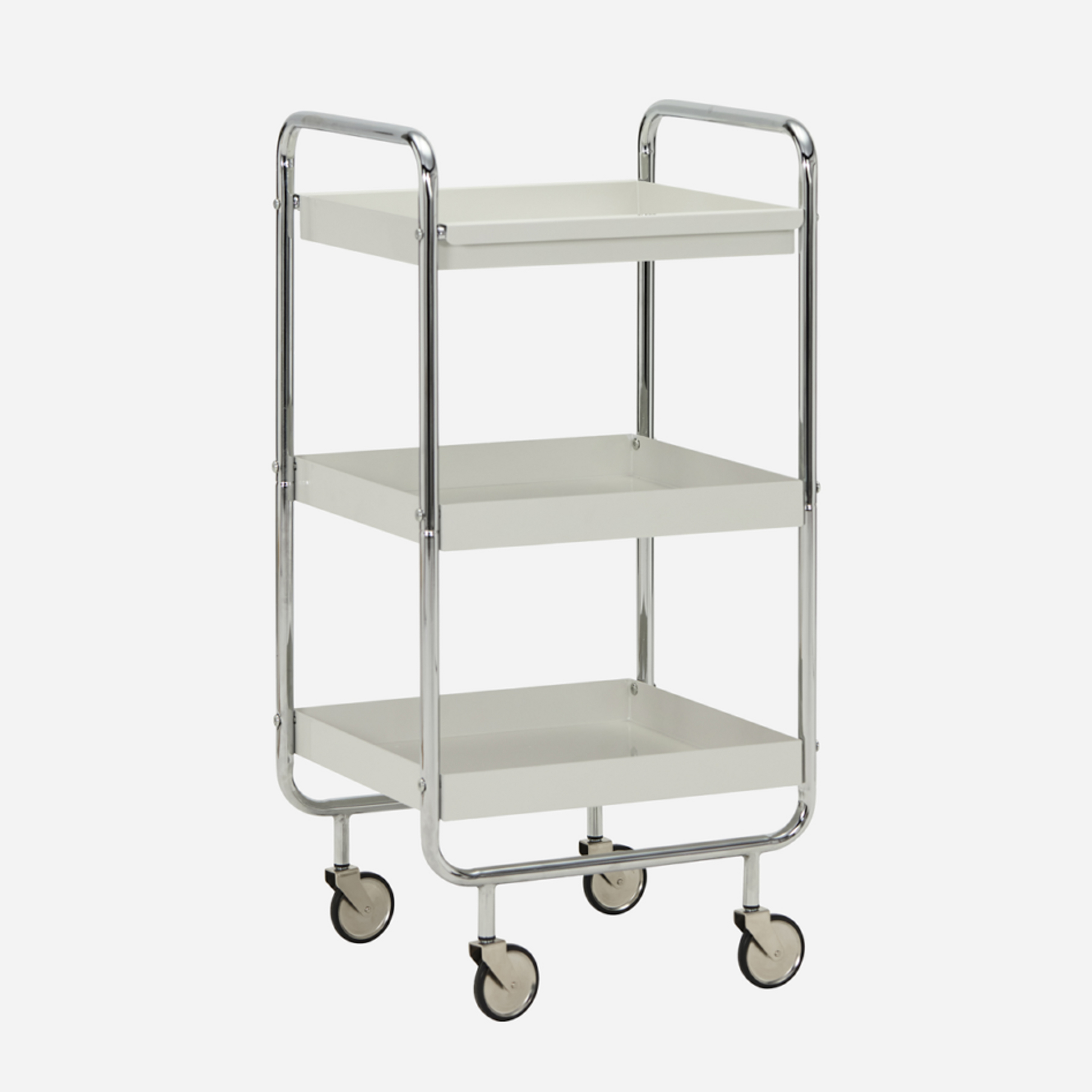 Chariot HDRoll, blanc/chrome 85x42x38 cm Métal - House Doctor