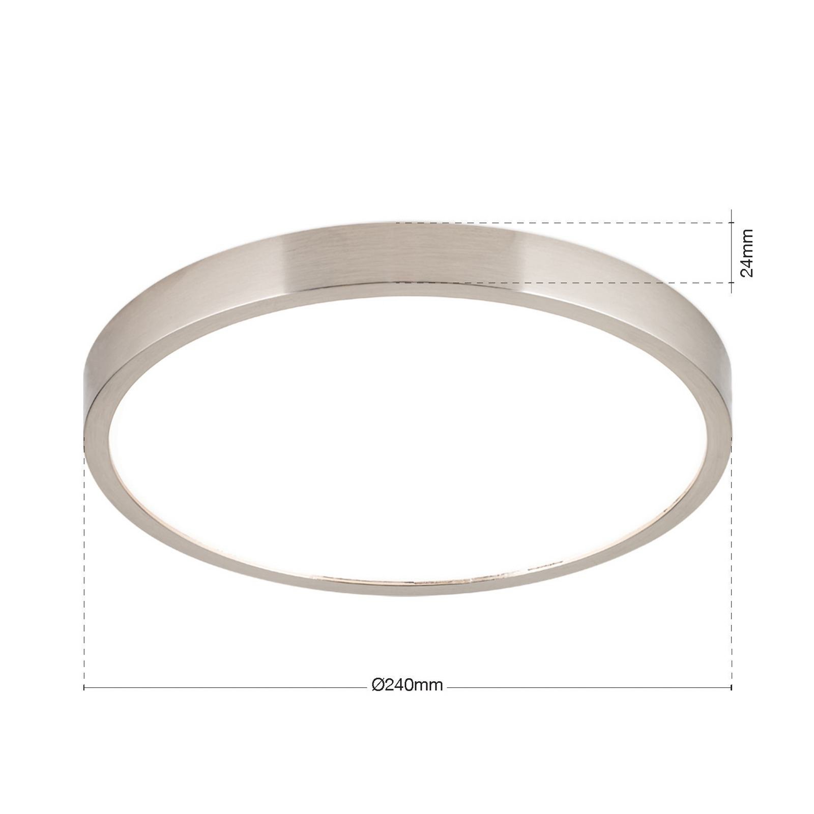 LED ceiling lamp Disc, satin nickel finish, Ø 24 cm, CCT LED ceiling lamp Disc, satin nickel finish, Ø 24 cm, CCT