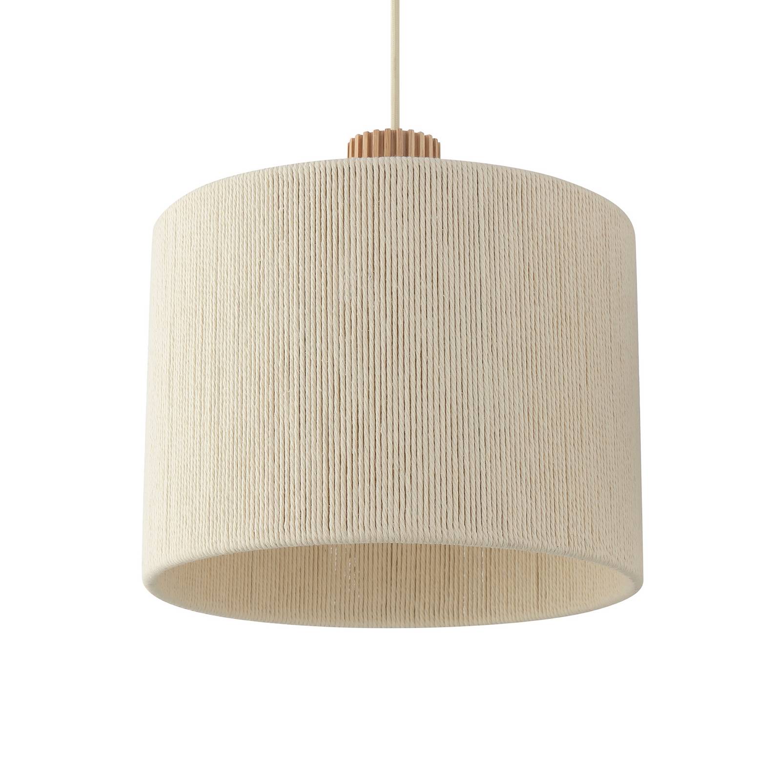 Lampa wisząca Arlo, beżowa, z tkaniny, długość 120 cm, 3-punktowa