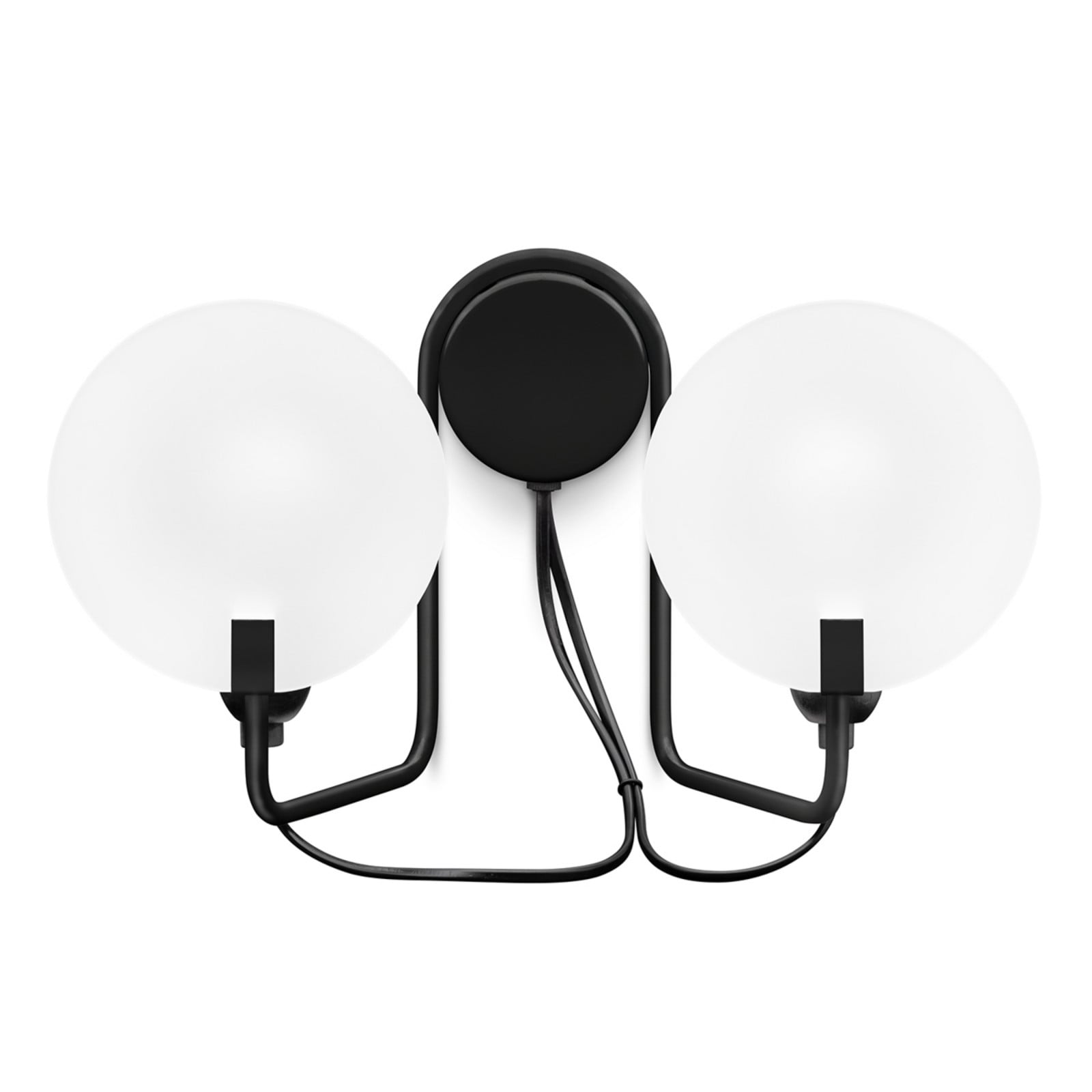 Aplică de perete Stilnovo Bugia cu 2 becuri negru - Camera de zi / sufragerie - Design - Metal