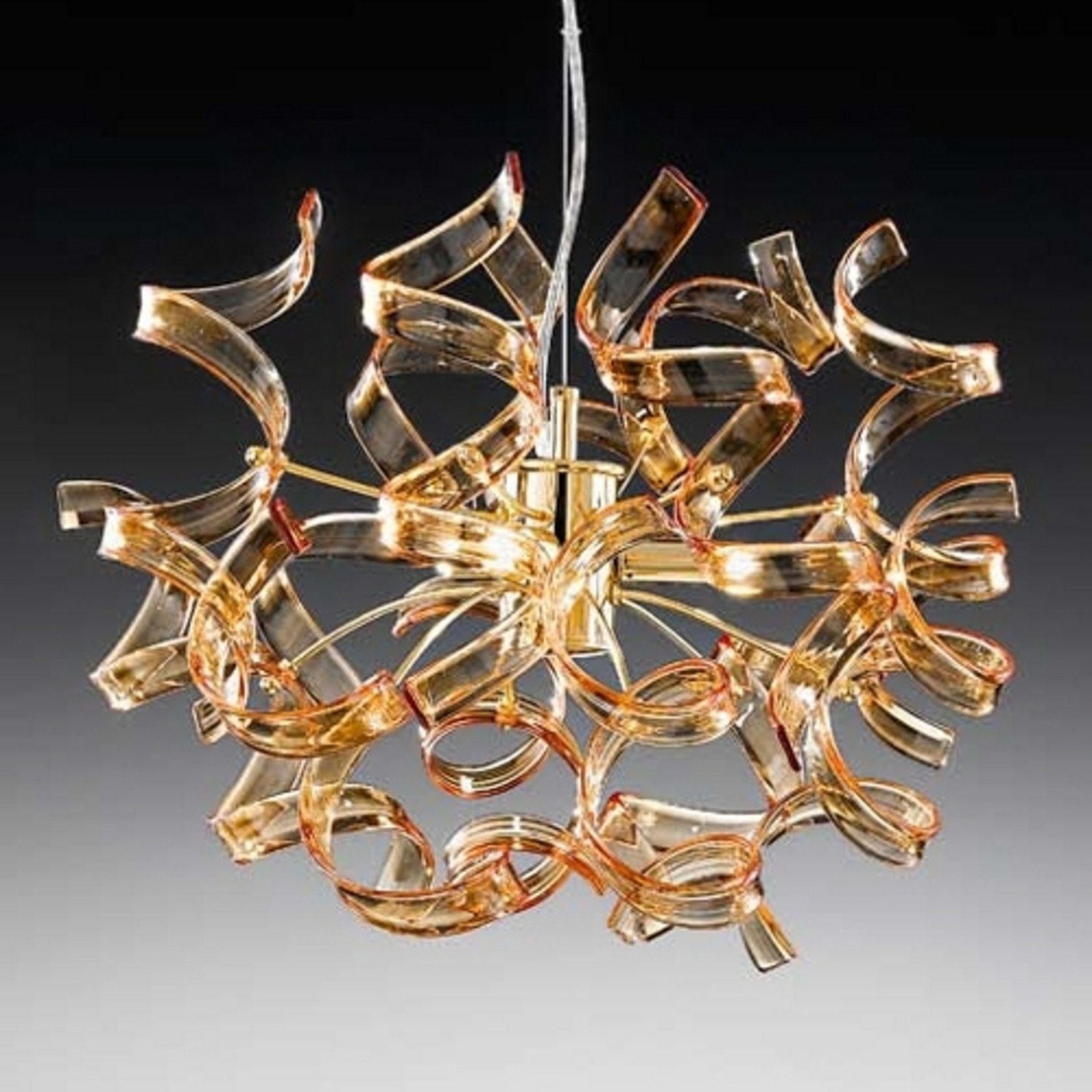 Metallux Lampă suspendată Amber 40 cm Ø - Camera de zi / sufragerie - Design - chihlimbar auriu