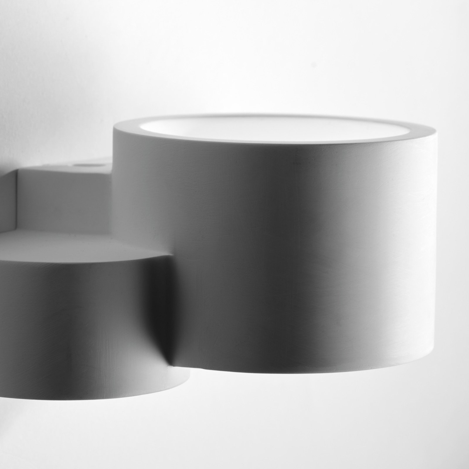 Chio wall light, 20 cm wide, white, plaster, GX53