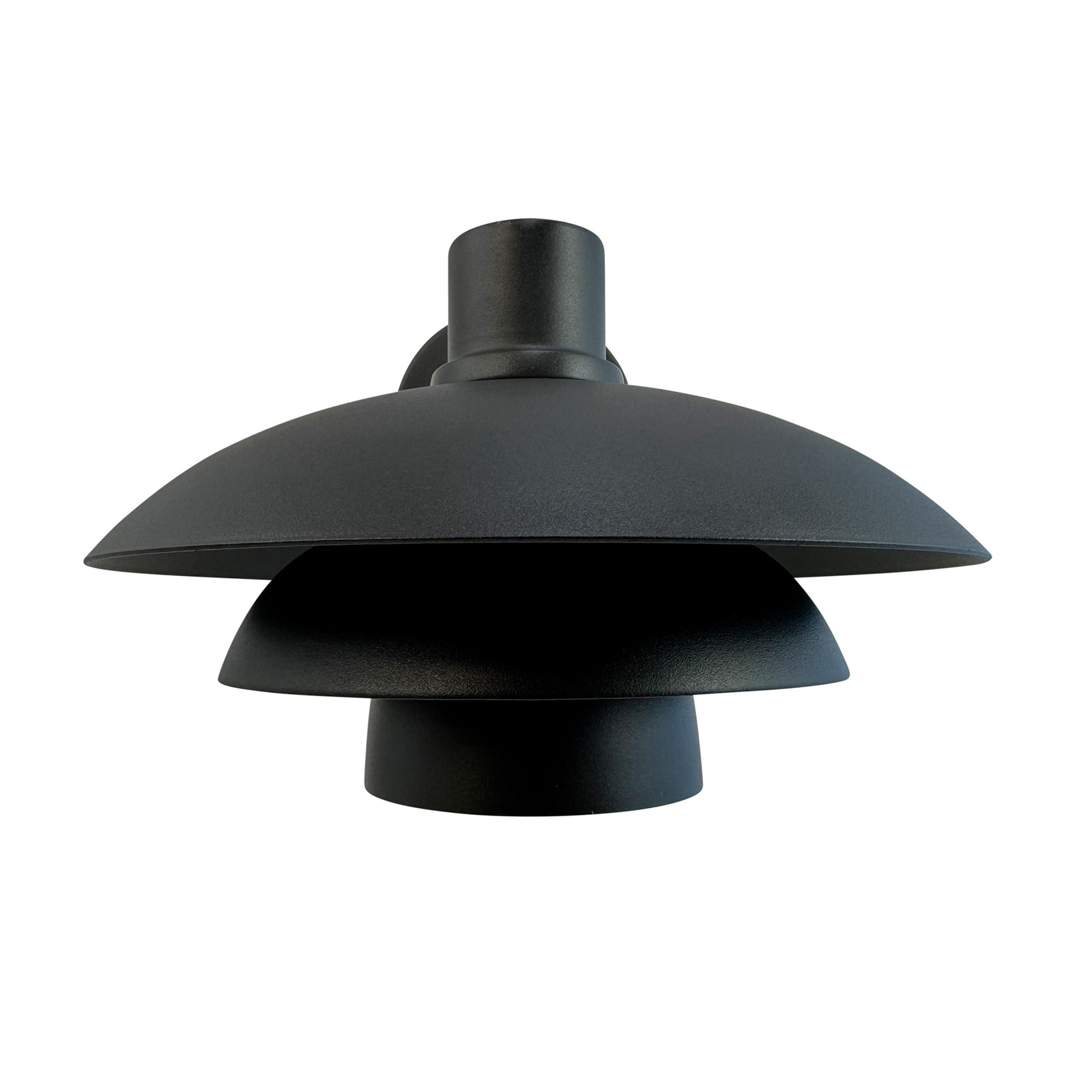 Dyberg Larsen Außenwandlampe Morph, Ø 24 cm, schwarz, Metall