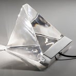 Petite lampe à poser en cristal Tripla à LED, alu