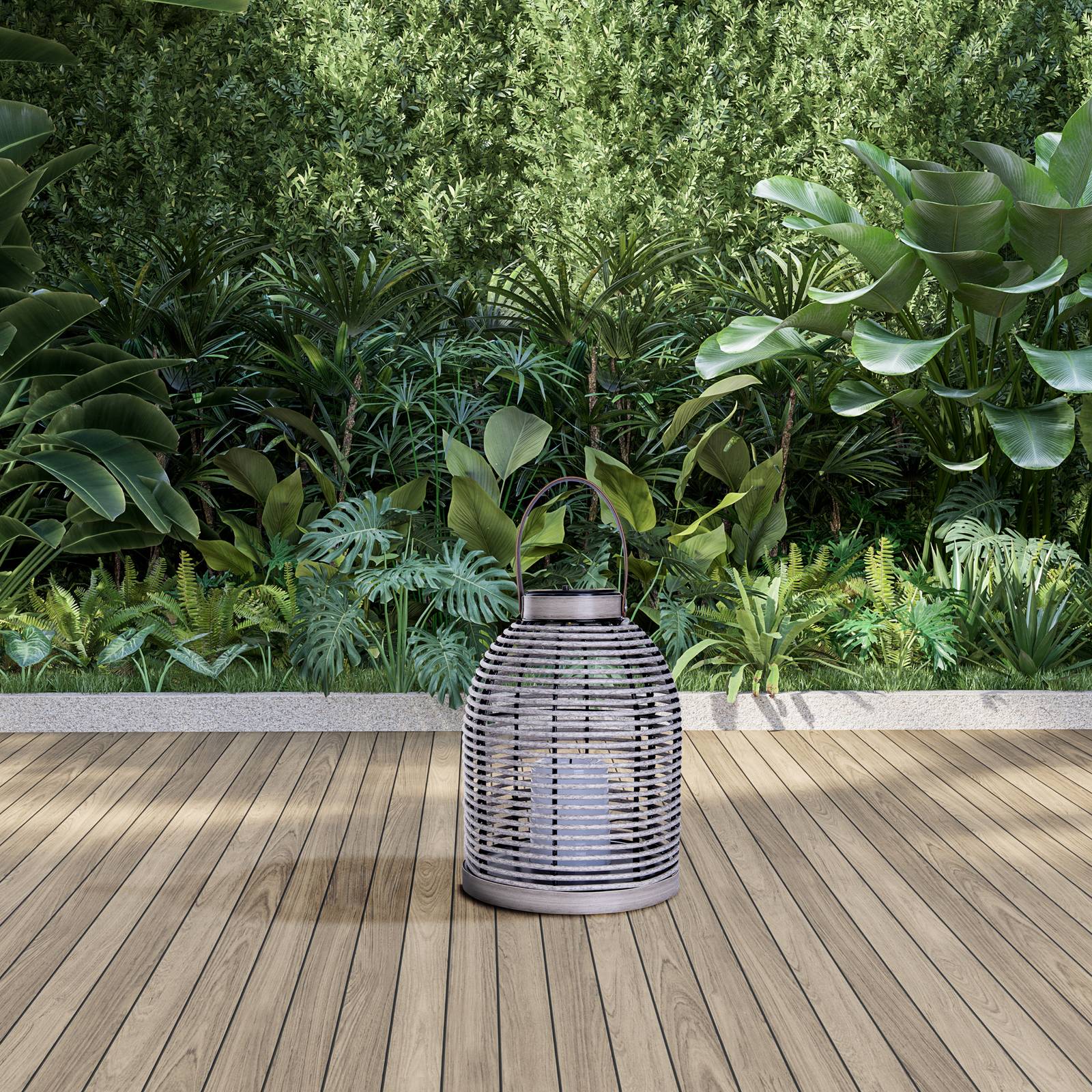 Lampa solarna LED Korbinian, szara, wysokość 29 cm, IP44, latarnia