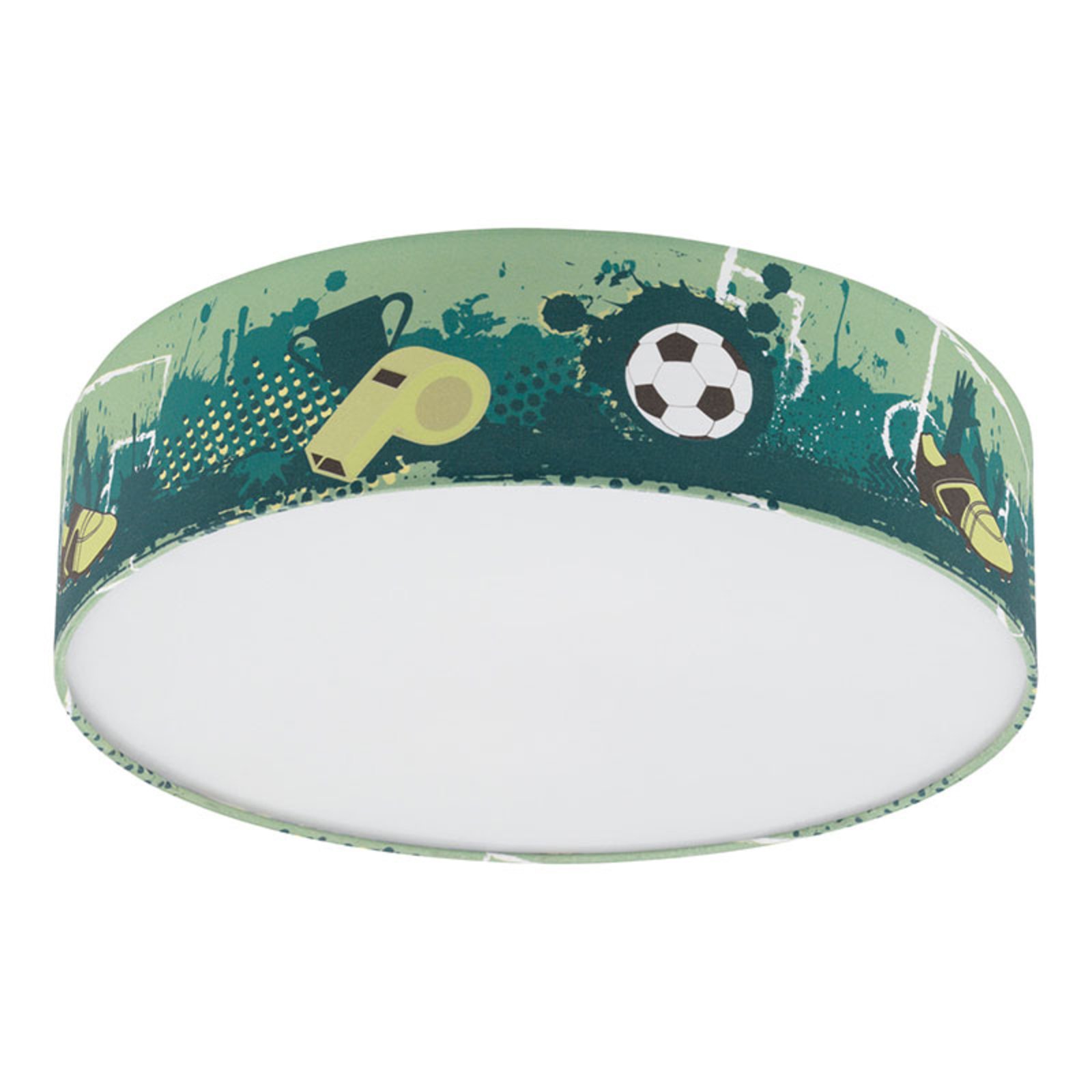 EGLO Tabara ceiling light, football motif, fabric, for Children's Room, steel, fabric, E27, 40 W, energy efficiency: A++, H: 11 cm