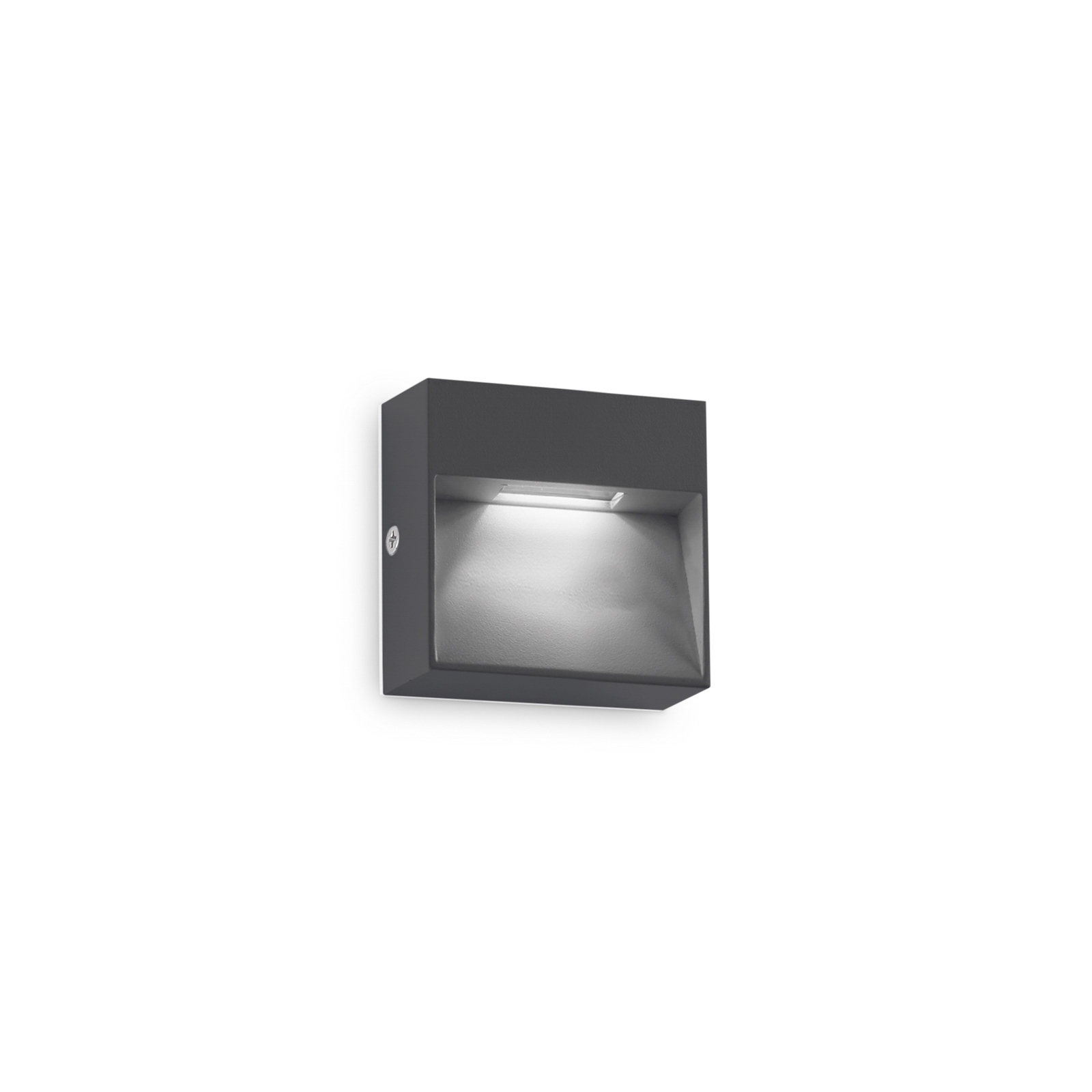 Ideal Lux LED outdoor wall light Dedra, anthracite, 10 x 10 cm