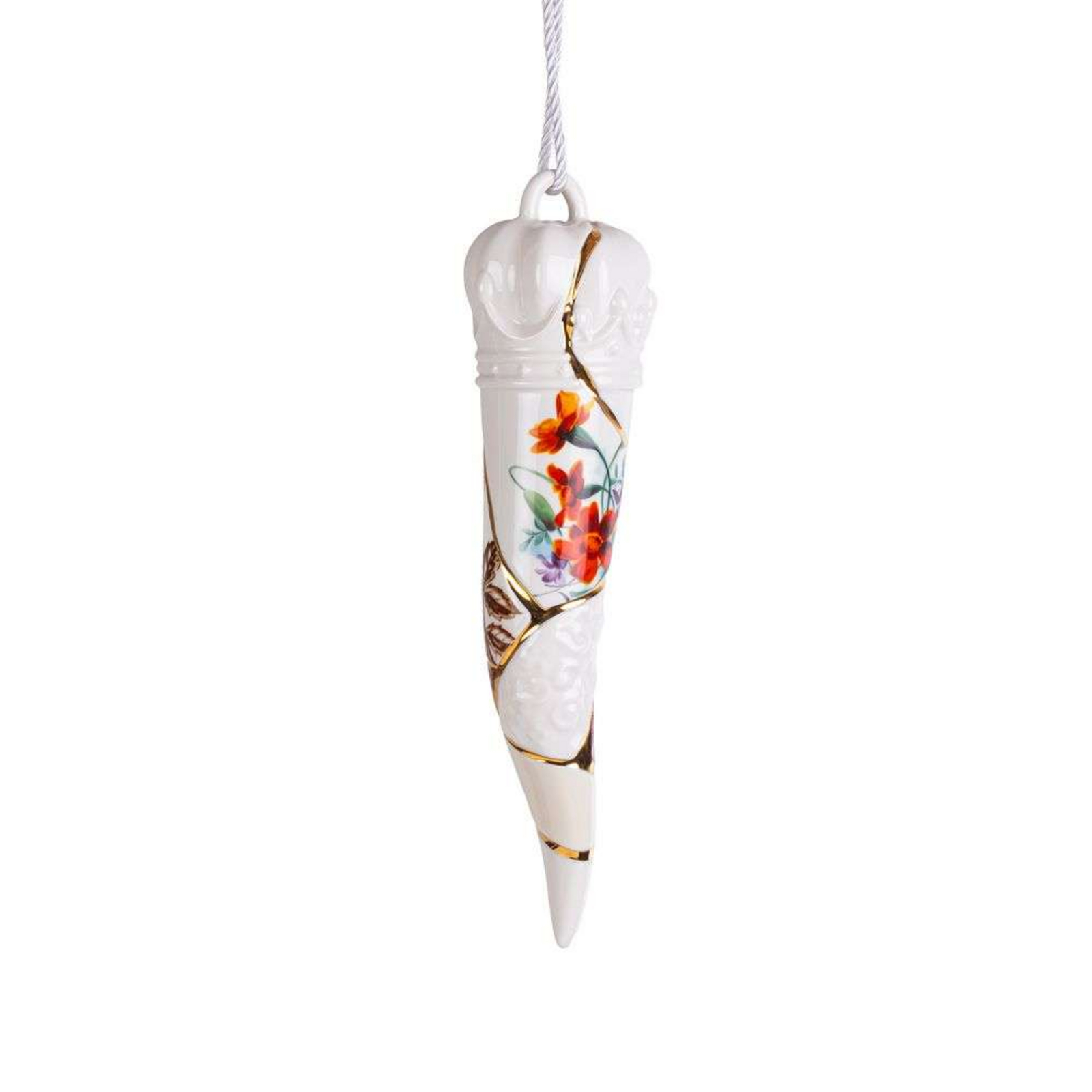 Kintsugi Lucky Horn Ornament White/Multicolor - Seletti