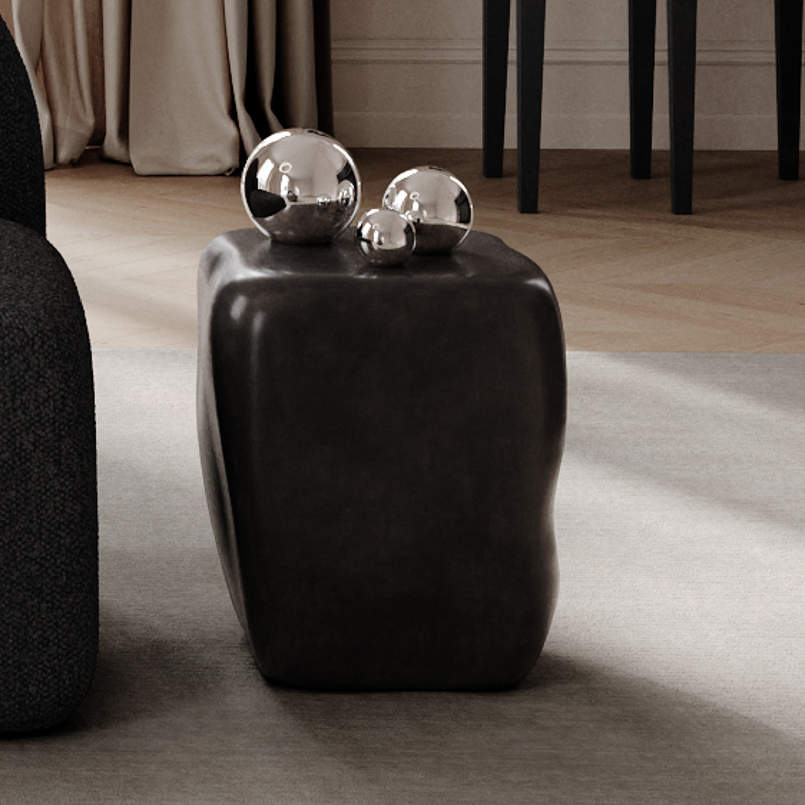 Stolik pomocniczy Ishi czarny Szerokość 31 cm Szkło - 101 Copenhagen