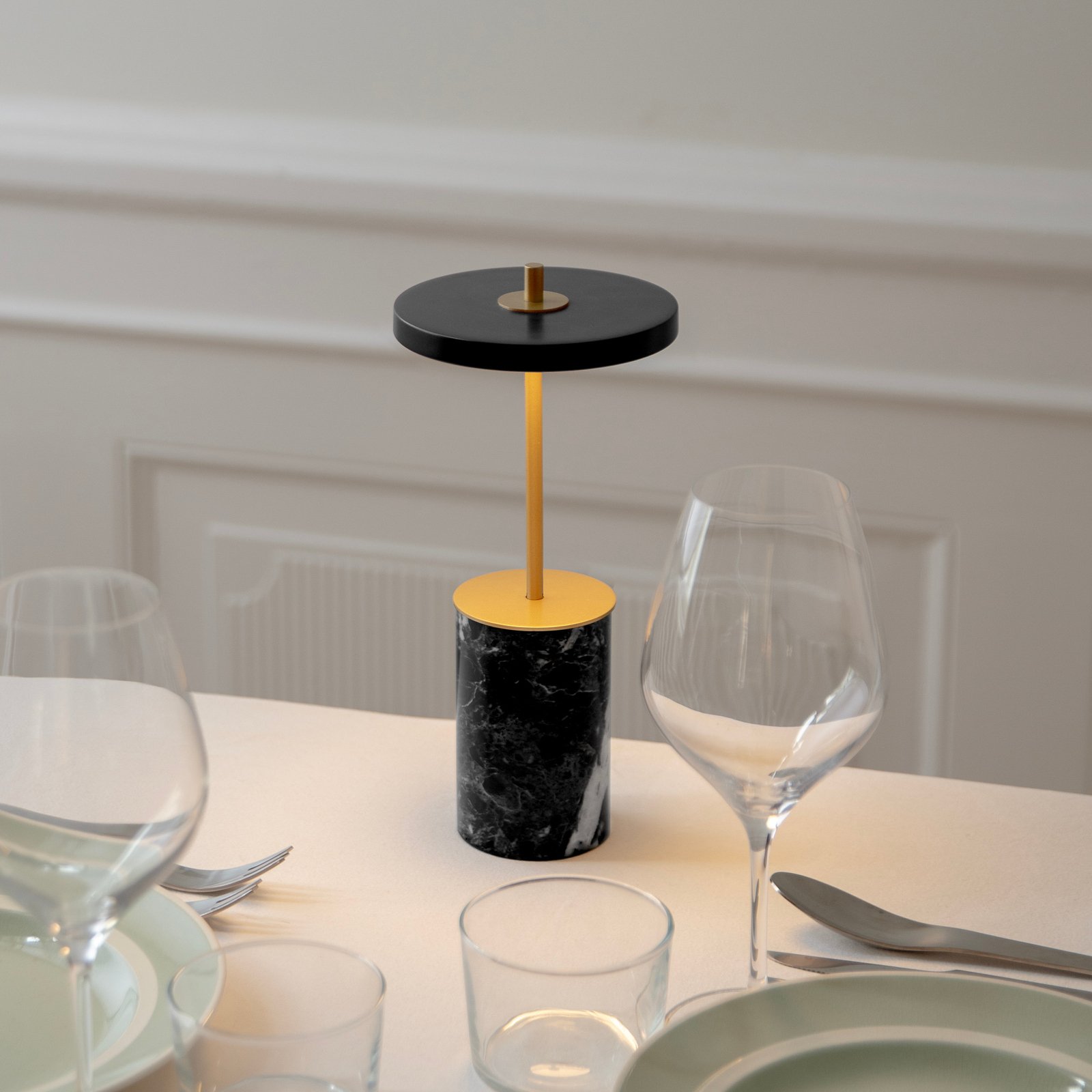 Asteria Move Portable Lampa Stołowa Mini Black Marble - UMAGE