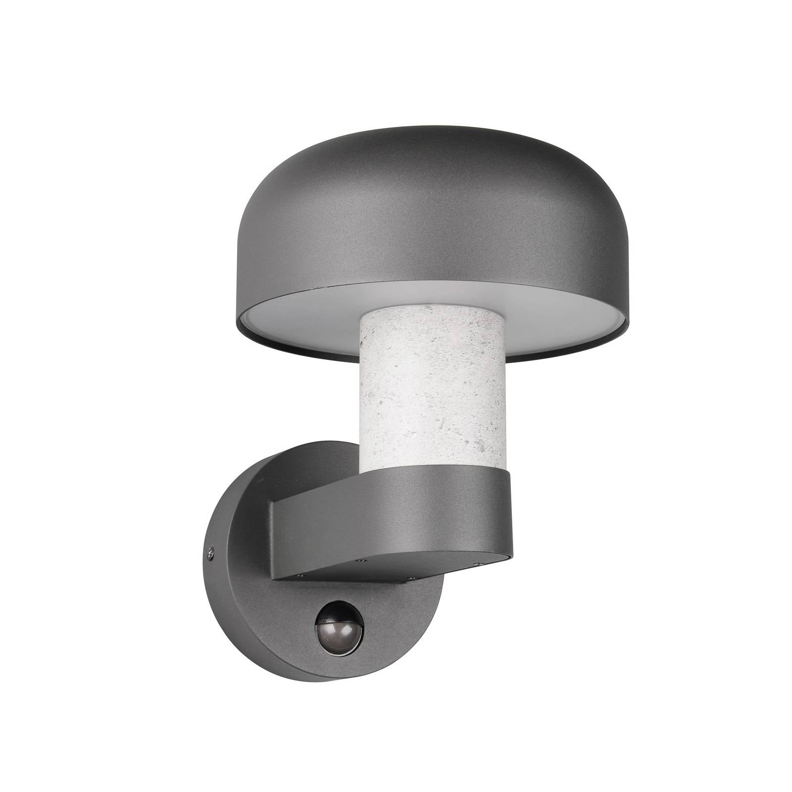 Außenwandleuchte Fraser Sensor grau/Betonoptik, Alu IP54 E27