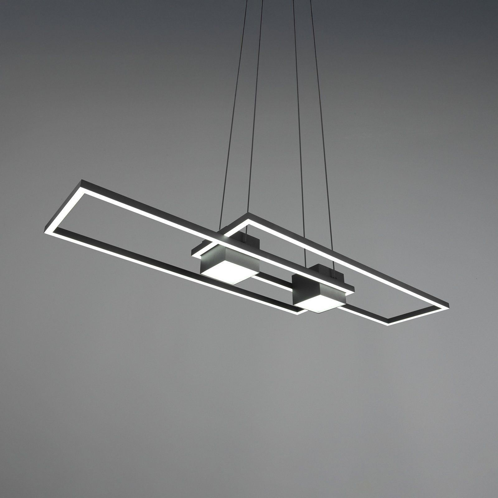 Albany LED-hänglampa, svart, 100 x 28 cm, aluminium CCT dimbar