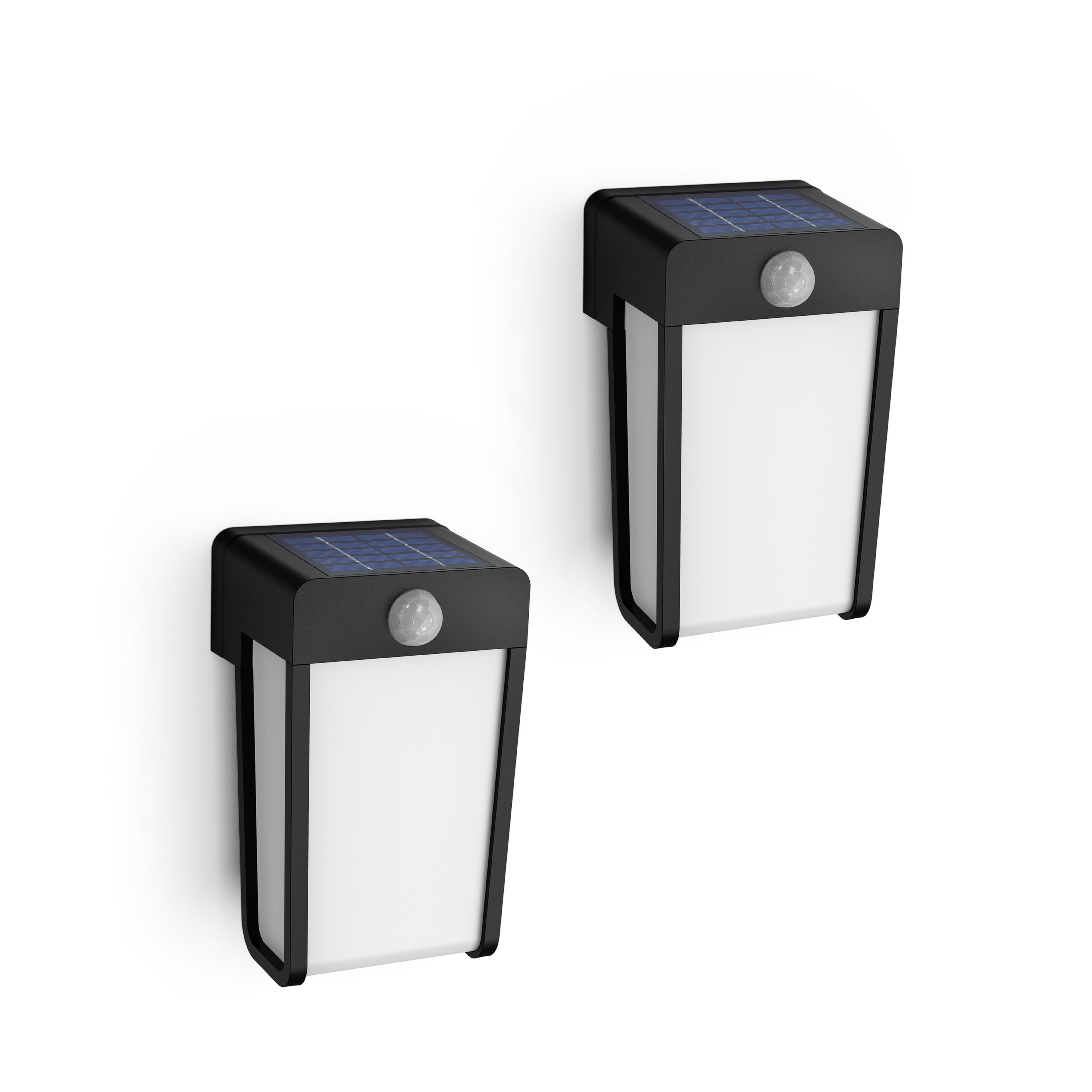 Philips LED-vegglampe Shroud, svart/opal, 2-pak