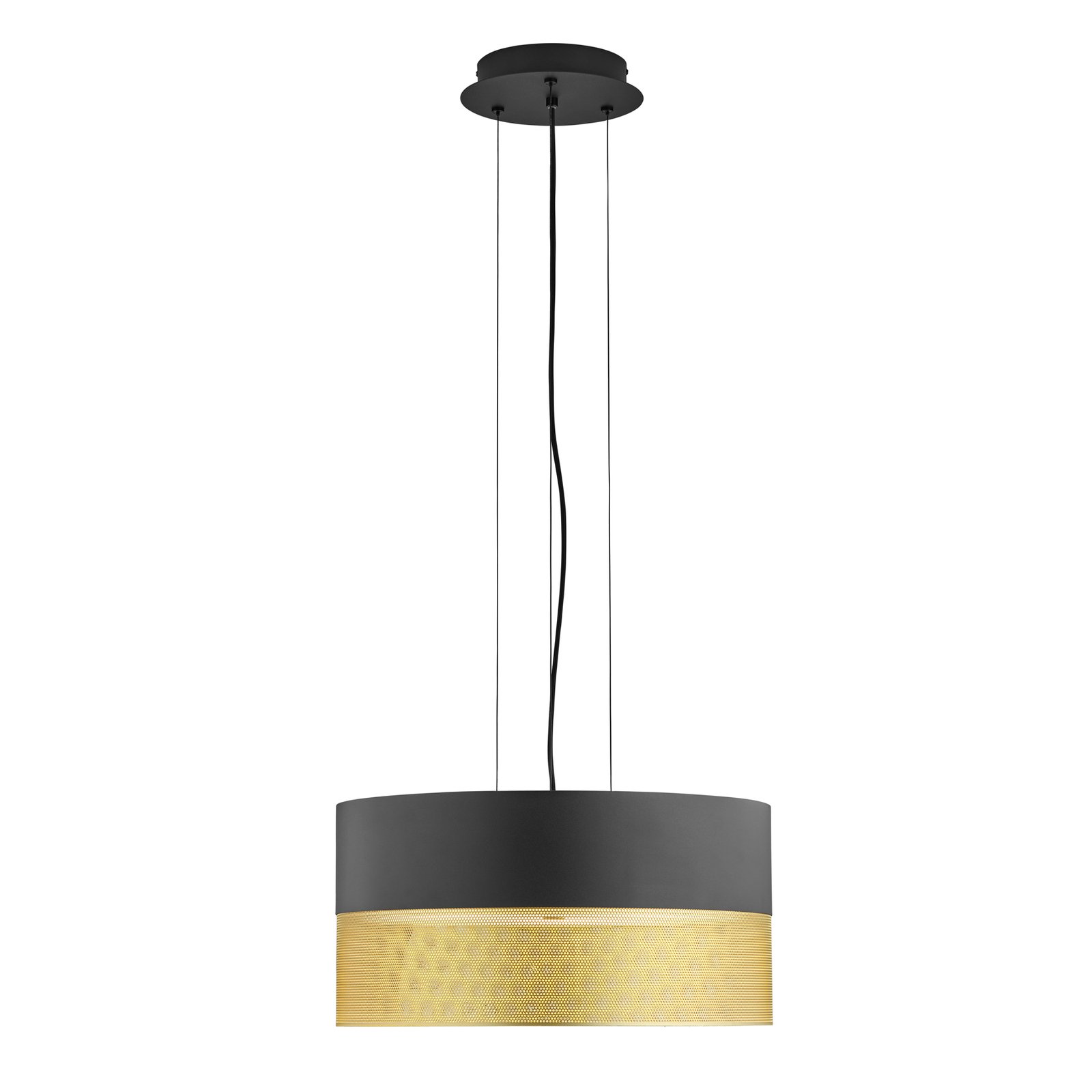 Mesh lampă suspendată E27 Ø 50 cm, negru/auriu