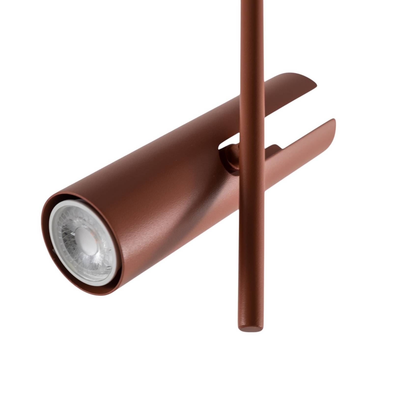 Deckenspot Leda 3, ziegelrot, 3-flammig, Stahl, Höhe 76 cm günstig online kaufen