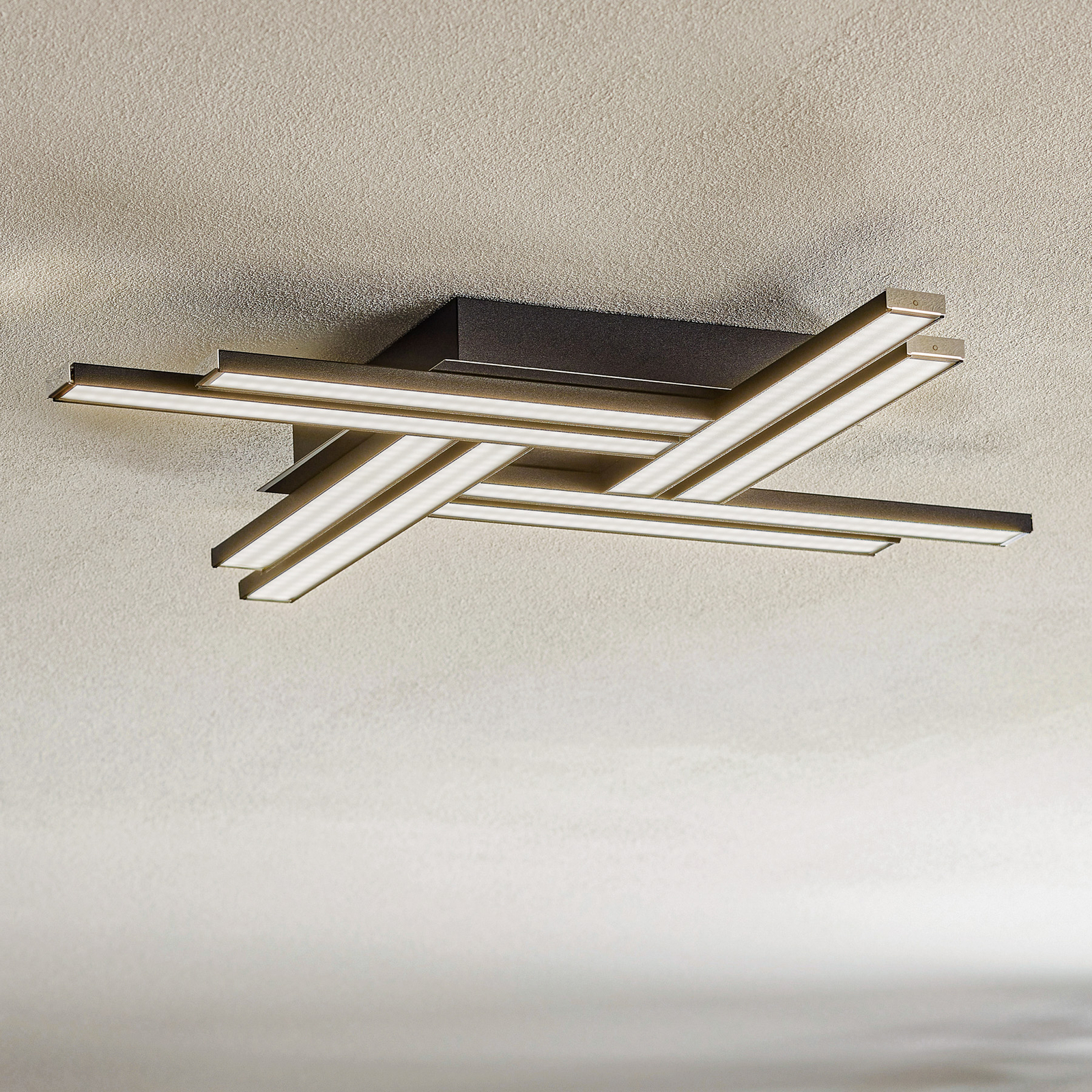 Plafoniera LED Largo 8 luci nero