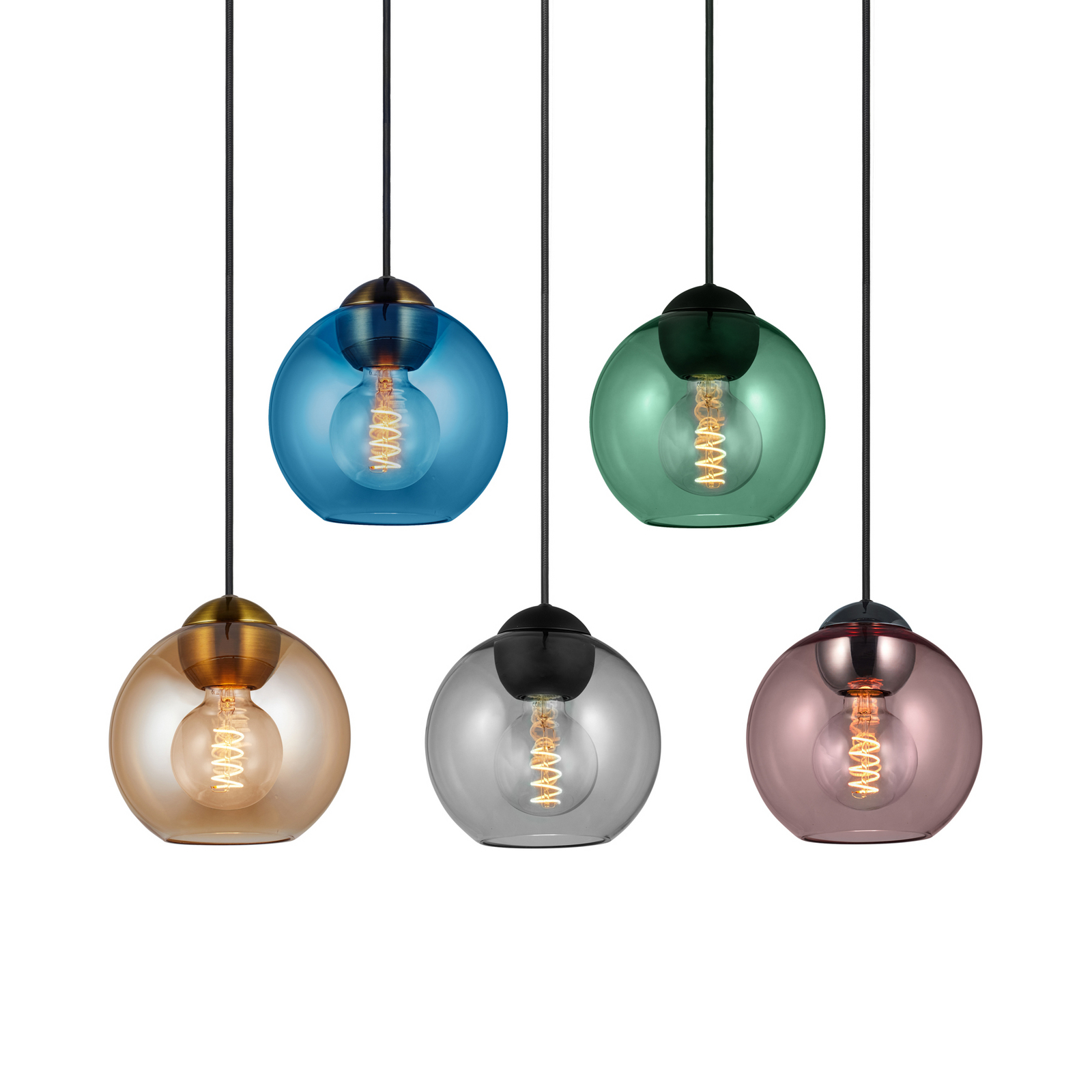 BUBBLES hanging light, green, Ø 18 cm, glass, E27 - Halo Design BUBBLES hanging light, green, Ø 18 cm, glass, E27 - Halo Design