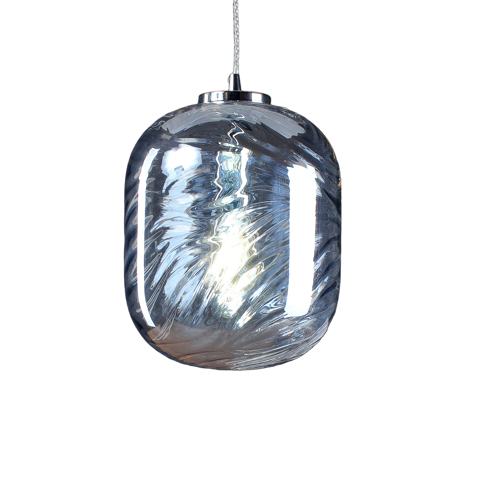 Hanglamp Nereide, glas grijs-blauw