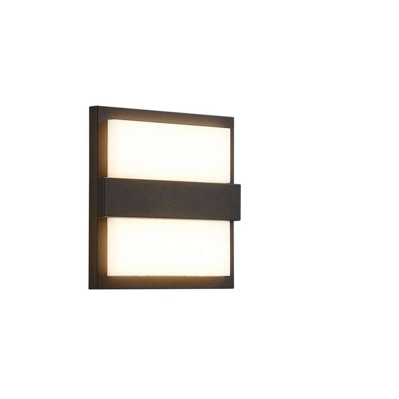 Lucande LED-utomhusvägglampa Gylfi, 20 cm, antracit, aluminium