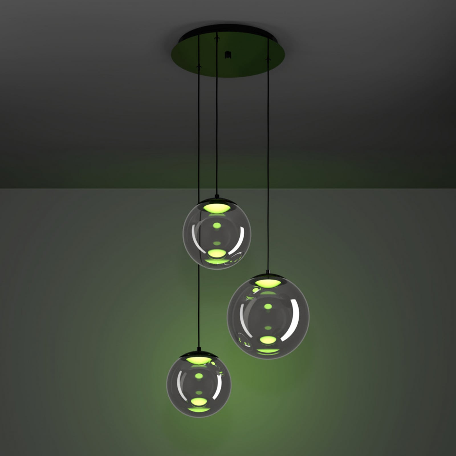 Stars of Light LED-riippuvalaisin ANORIAS, musta, Ø 46 cm, 3-lamppuinen