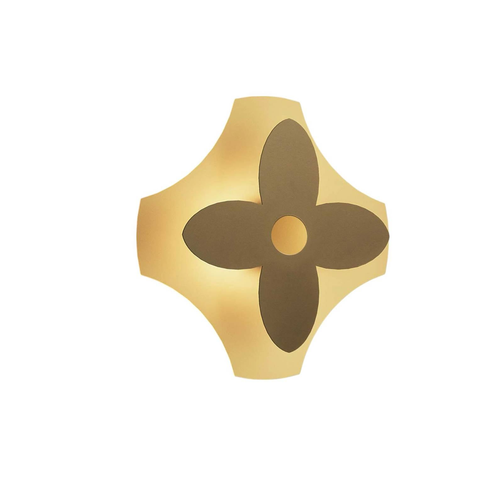OLEV LED-Wandlampe ORNATO FLOWER, gold/braun, Metall 2.700 K