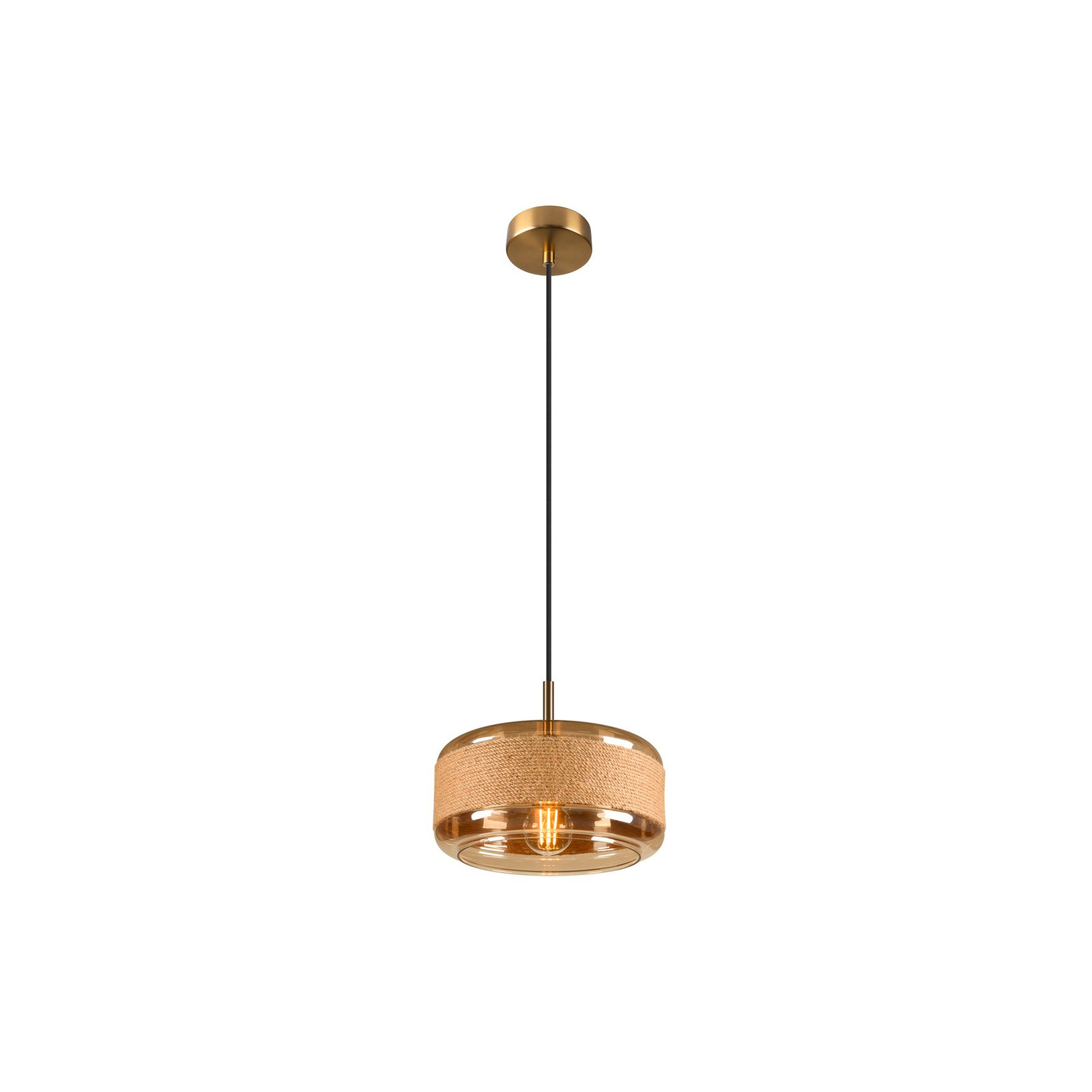 Lámpara colgante Pantilo Rope 27, color dorado, acero, Ø 27 cm