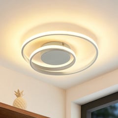 Lampa sufitowa LED Lindby Emisua, biała, CCT, ściemniana