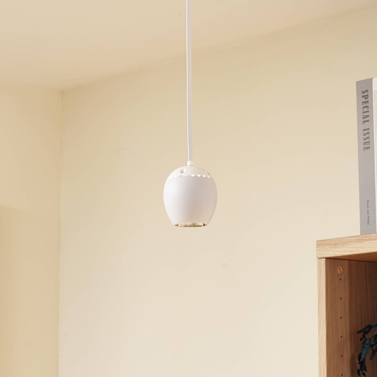 Lindby LED-pendellampe Lumaro hvit Ø 6,2 cm 48V