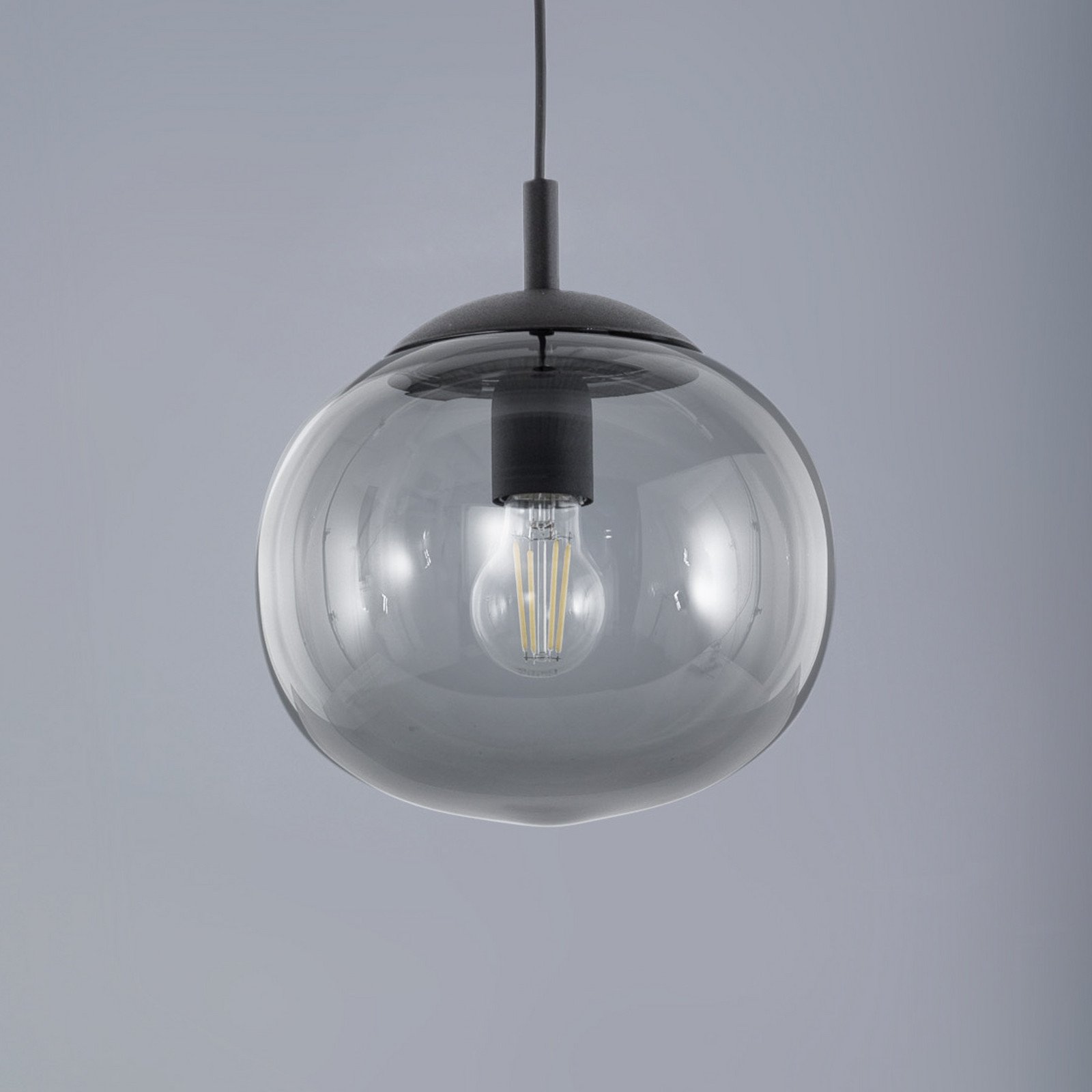TK Lighting Lampă suspendată Vibe sticlă gri-grafit-transparentă Ø 25 cm - Camera de zi / sufragerie - modern - gri grafit-transparent negru