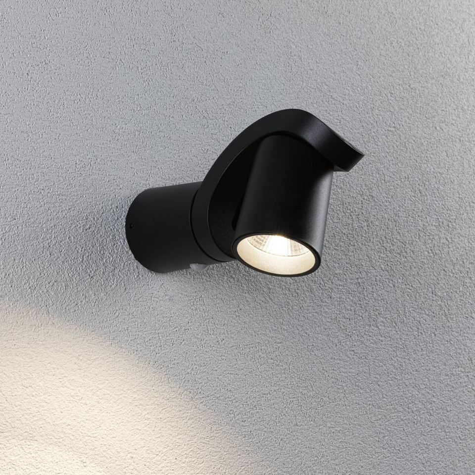 Paulmann Cuff utomhusvägglampa med sensor SWR, svart från Paulmann