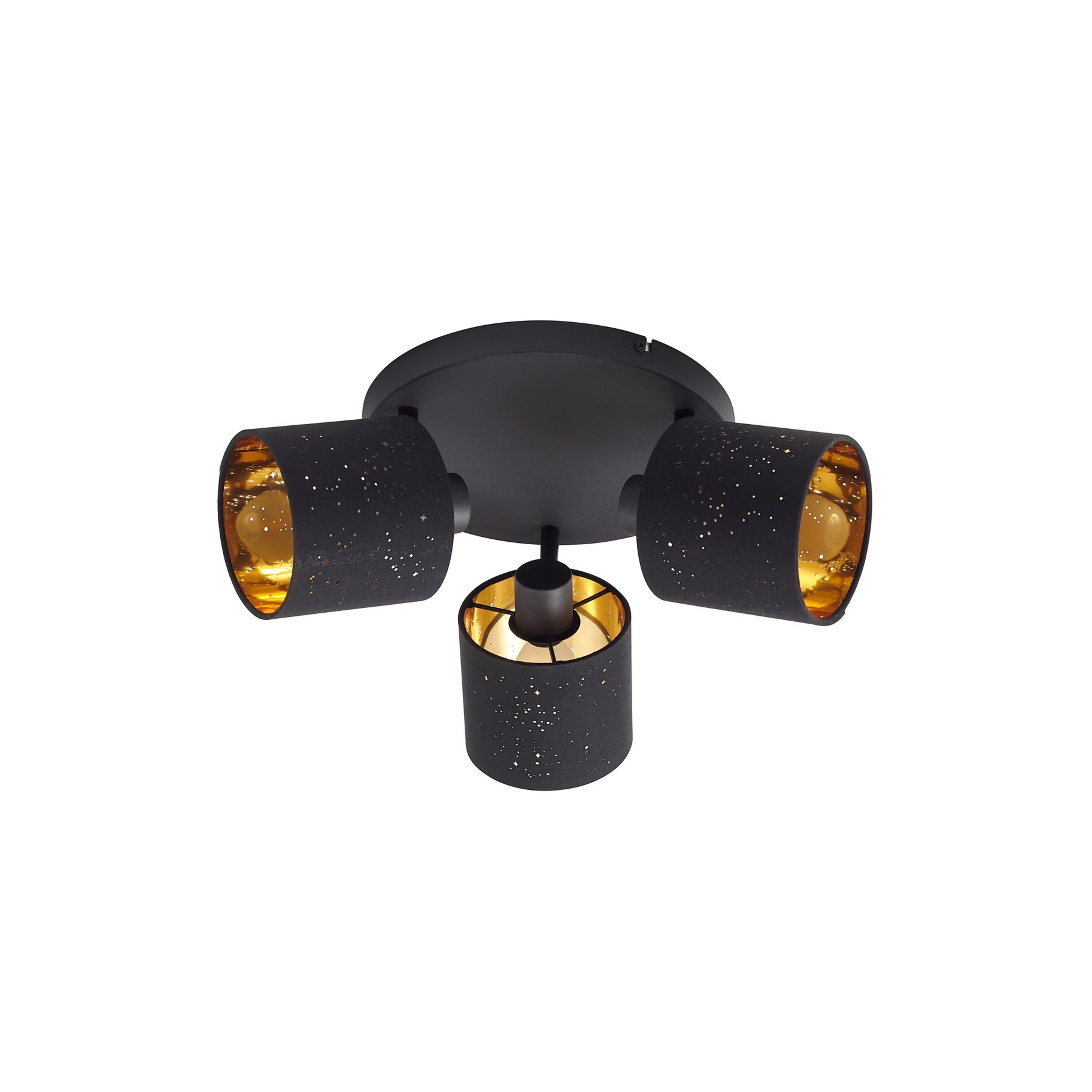 Vasilia 3 Plafoniera w/Pattern Nero/Oro - Lindby