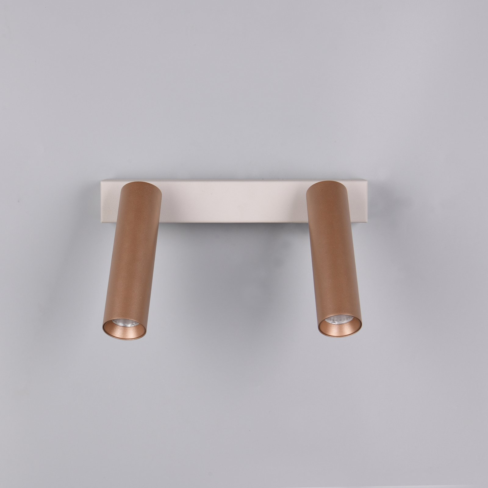 LED stropné bodové svetlá Ambala, dĺžka 26 cm, sivá/hnedá, 2-pl. LED stropné bodové svetlá Ambala, dĺžka 26 cm, sivá/hnedá, 2-pl.