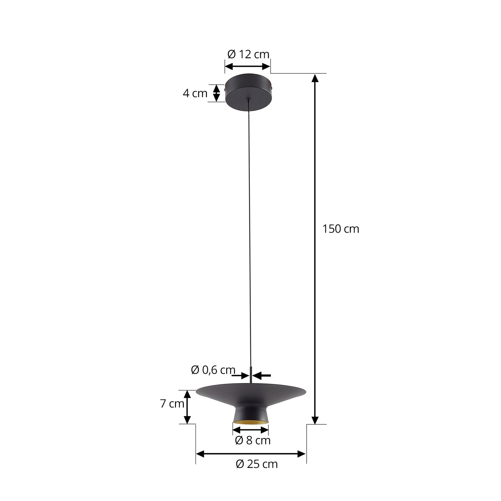 Lindby LED pendant light Norvind, 2-bulb, black, metal