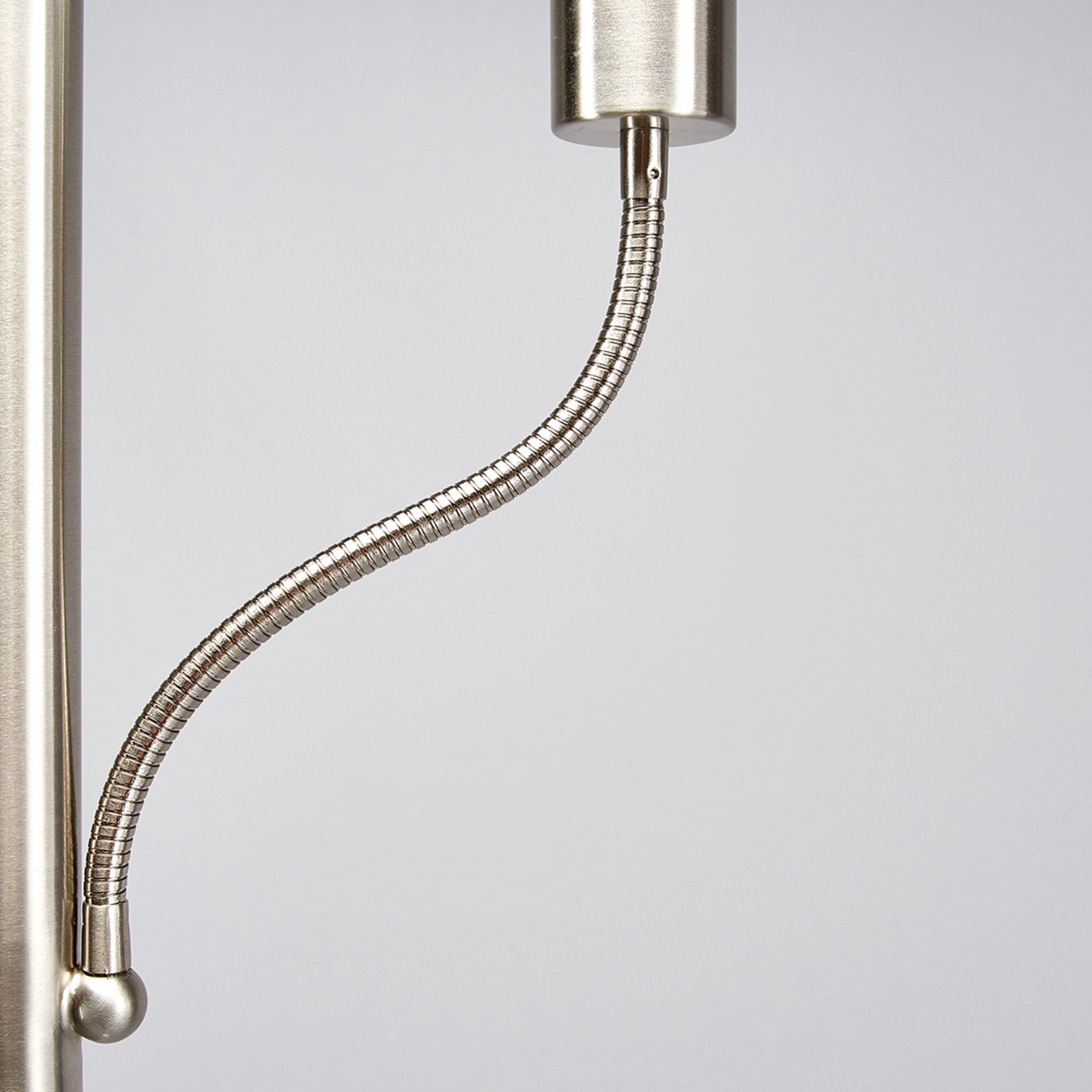 Elaina Floor Lamp Nickel/White - Lindby